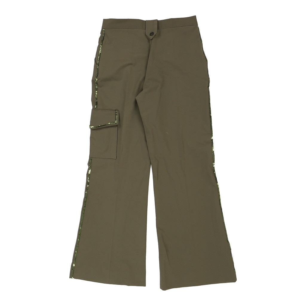 Unbranded Cargo Trousers - 28W UK 8 Khaki Viscose Refurbished - Thrifted (note: this is a term often used to describe second- refurbished available on Cerqular