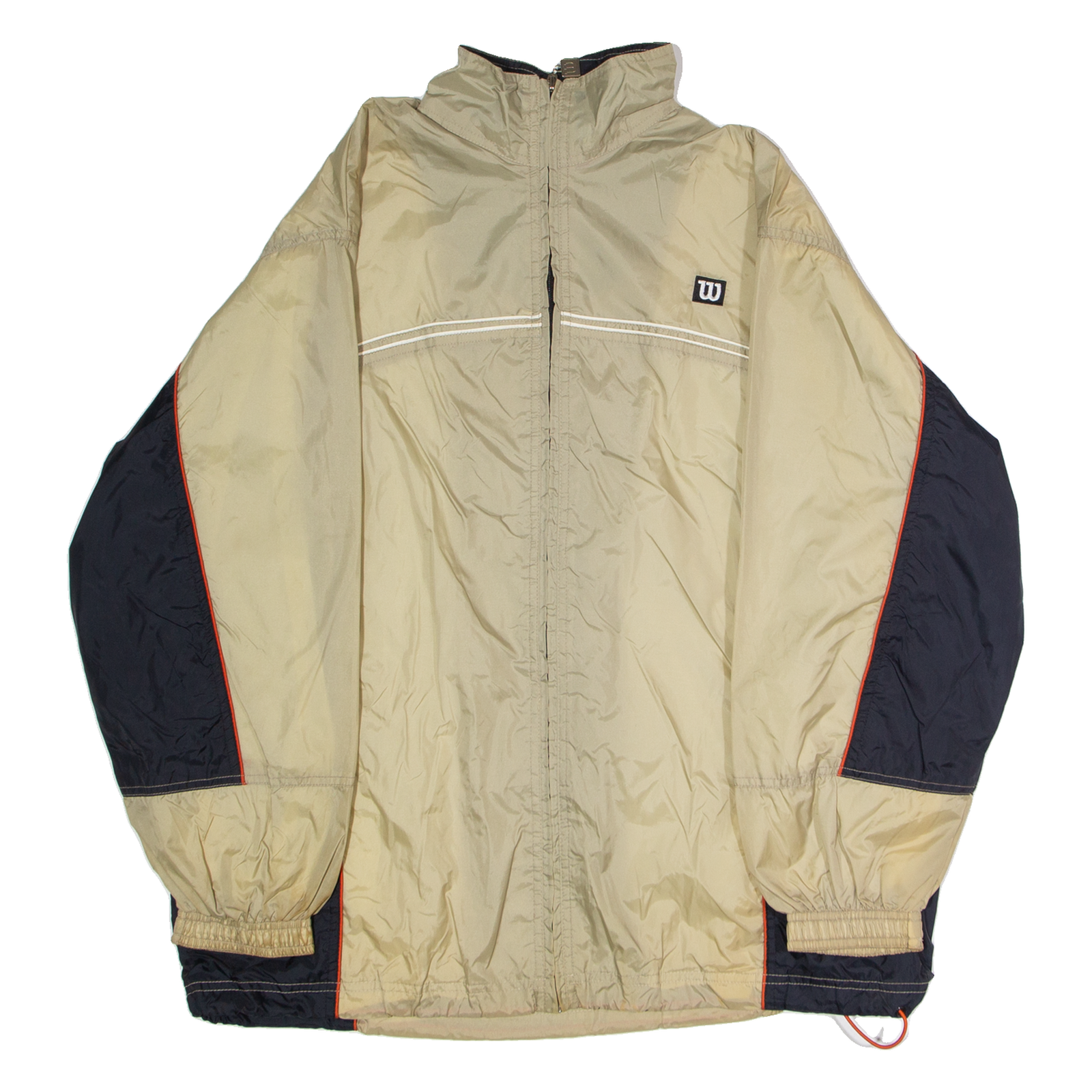 WILSON Mens Windbreaker Jacket Beige Nylon Colourblock S Refurbished - N/A refurbished available on Cerqular