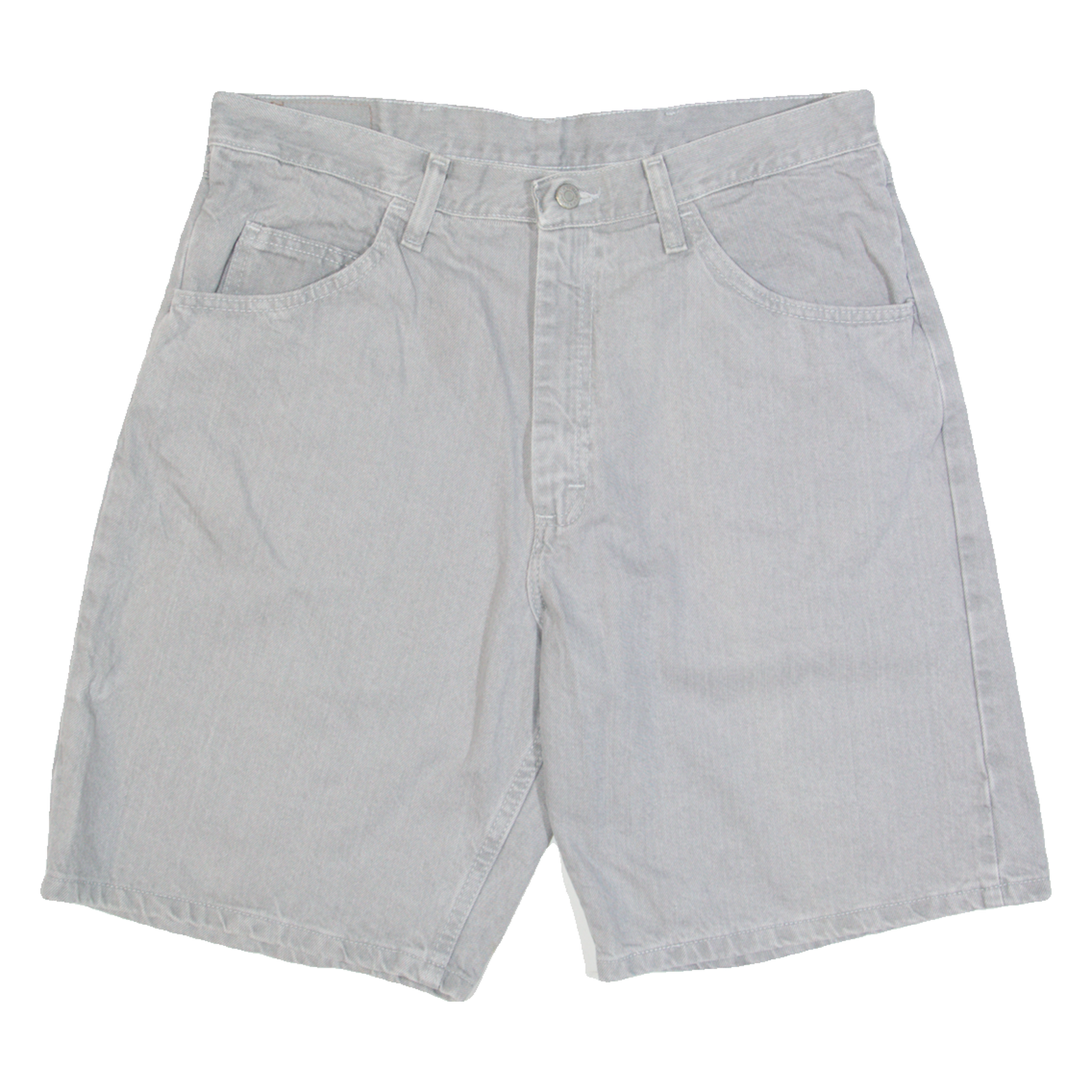 WRANGLER Mens Denim Shorts Grey Relaxed M W34 Refurbished - N/A refurbished available on Cerqular