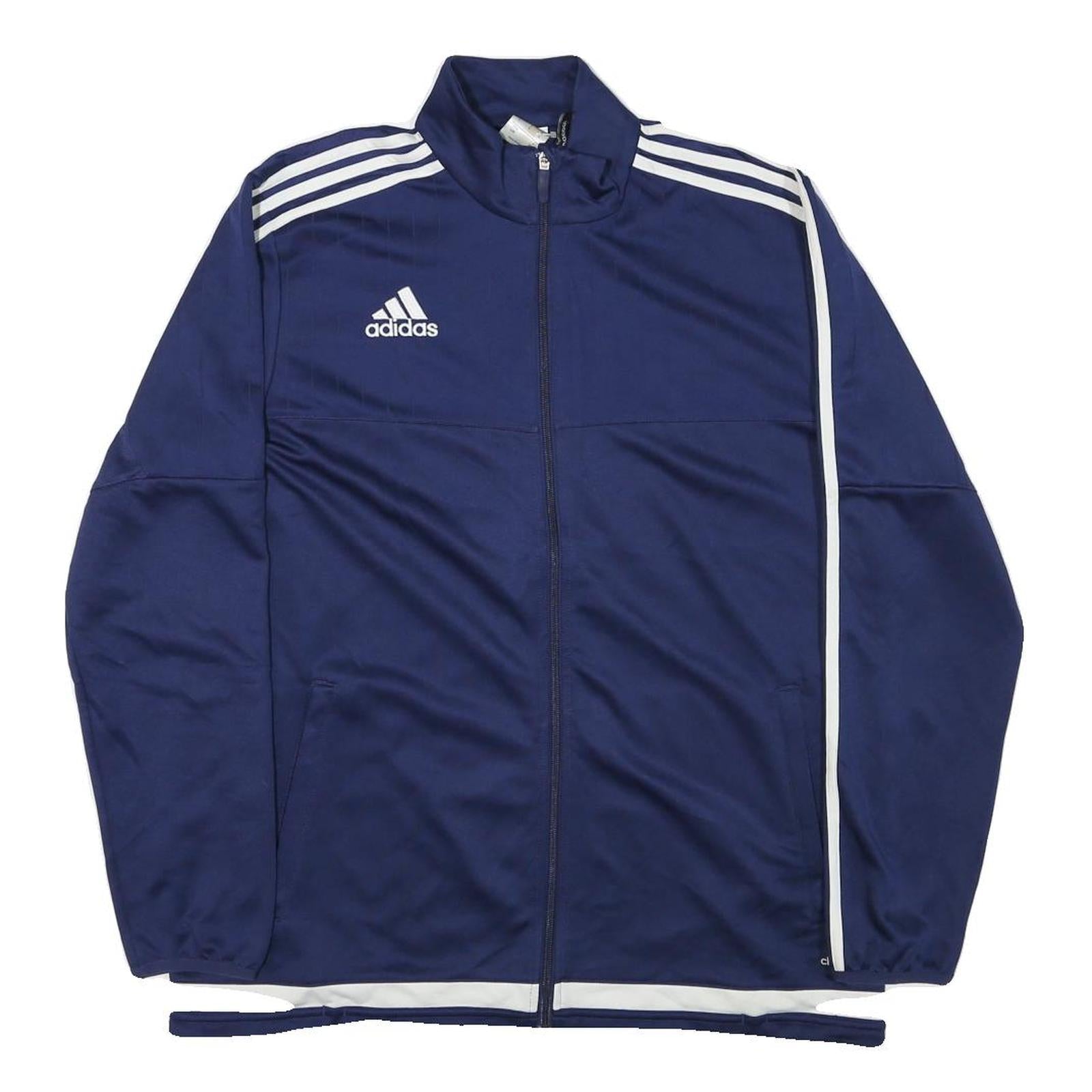 ADIDAS Mens Navy Blue White Sports Zip Jacket L Polyester Blend Track Top Refurbished - N/A refurbished available on Cerqular