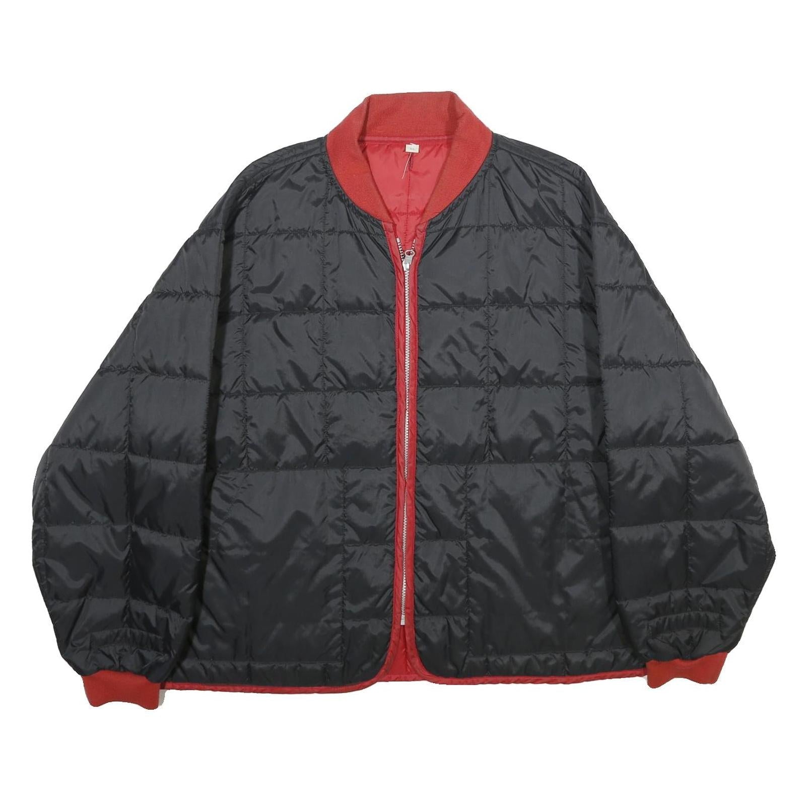 Mens Black & Red Quilted Jacket XL Zip Bomber Style Casual Outerwear Refurbished - N/A refurbished available on Cerqular