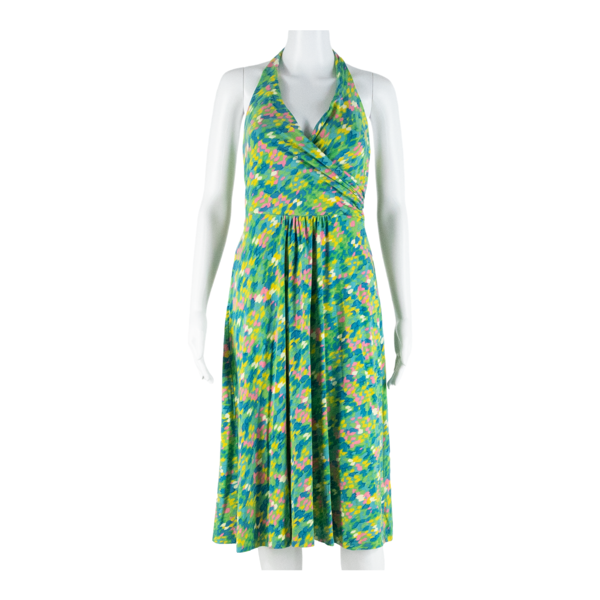 BODEN Womens Day Dress Green Viscose Crazy Pattern Sleeveless Knee Length UK 12 Refurbished - N/A refurbished available on Cerqular