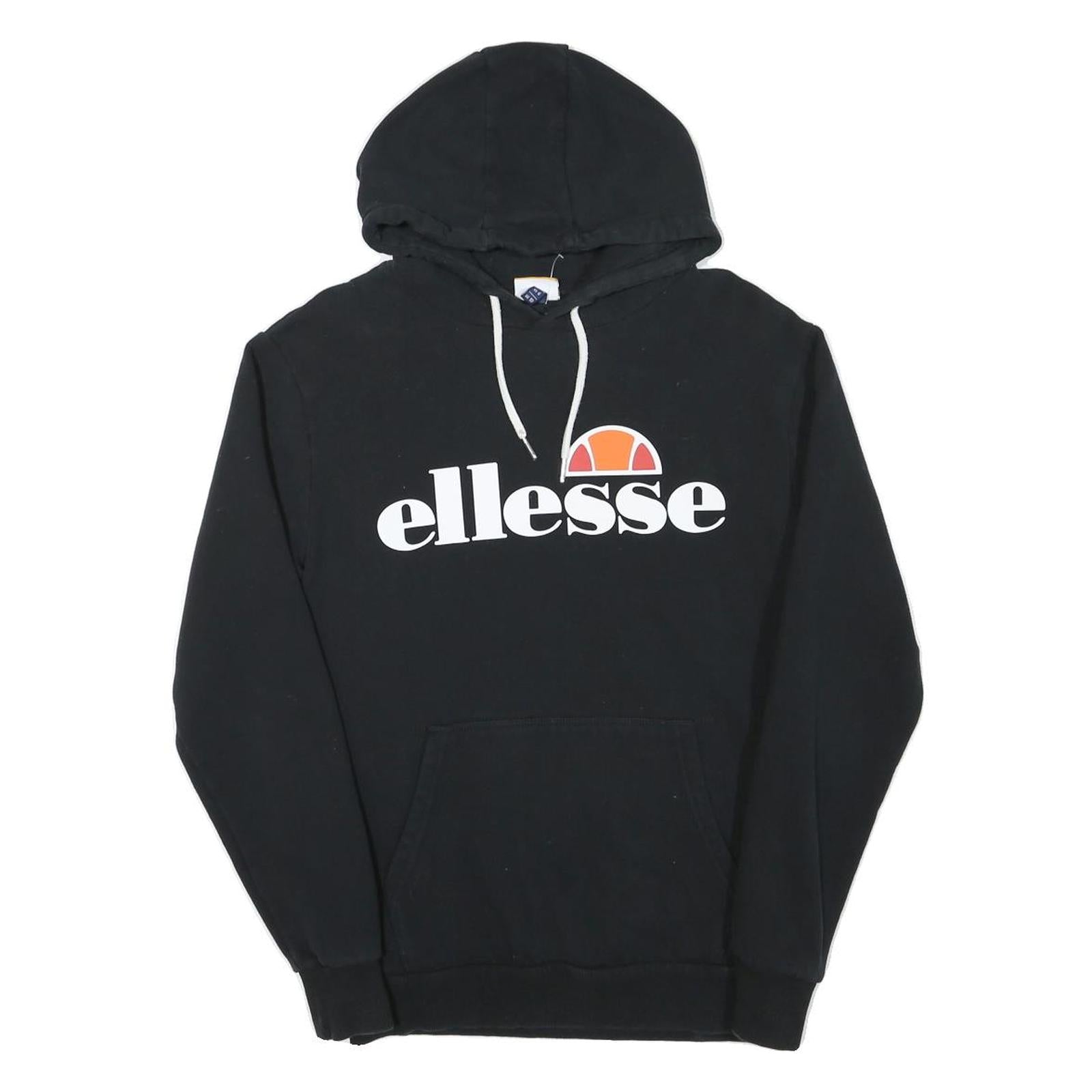 ELLESSE Womens Black Hoodie UK 10 Cotton Blend Logo Pullover Hooded Sweatshirt Refurbished - N/A refurbished available on Cerqular