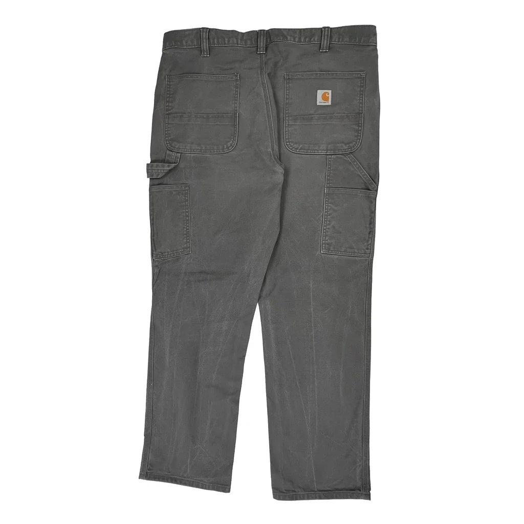 Carhartt Carpenter Trousers - 38W 32L Grey Cotton Refurbished - Thrifted (note: this is a term often used to describe second- refurbished available on Cerqular