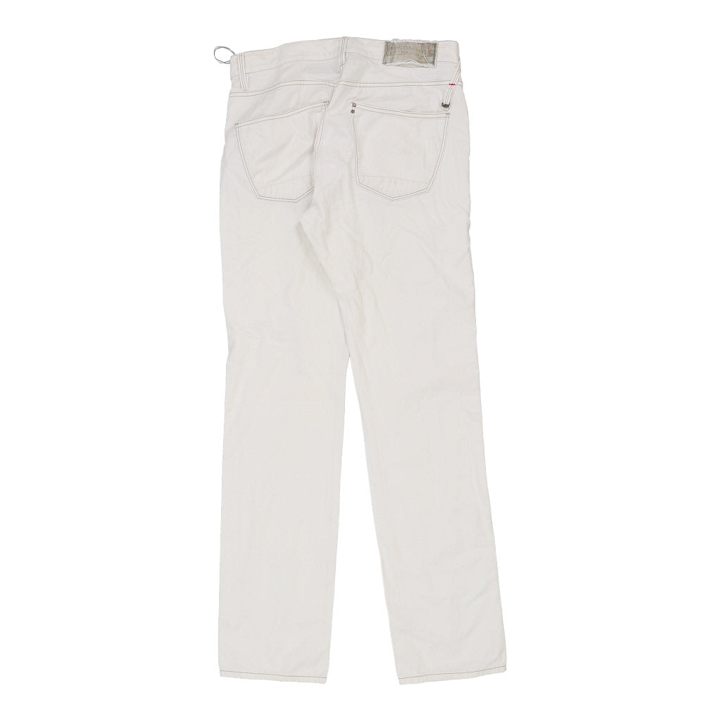 Gas Trousers - 30W 33L White Cotton Refurbished - Thrifted (note: this is a term often used to describe second- refurbished available on Cerqular