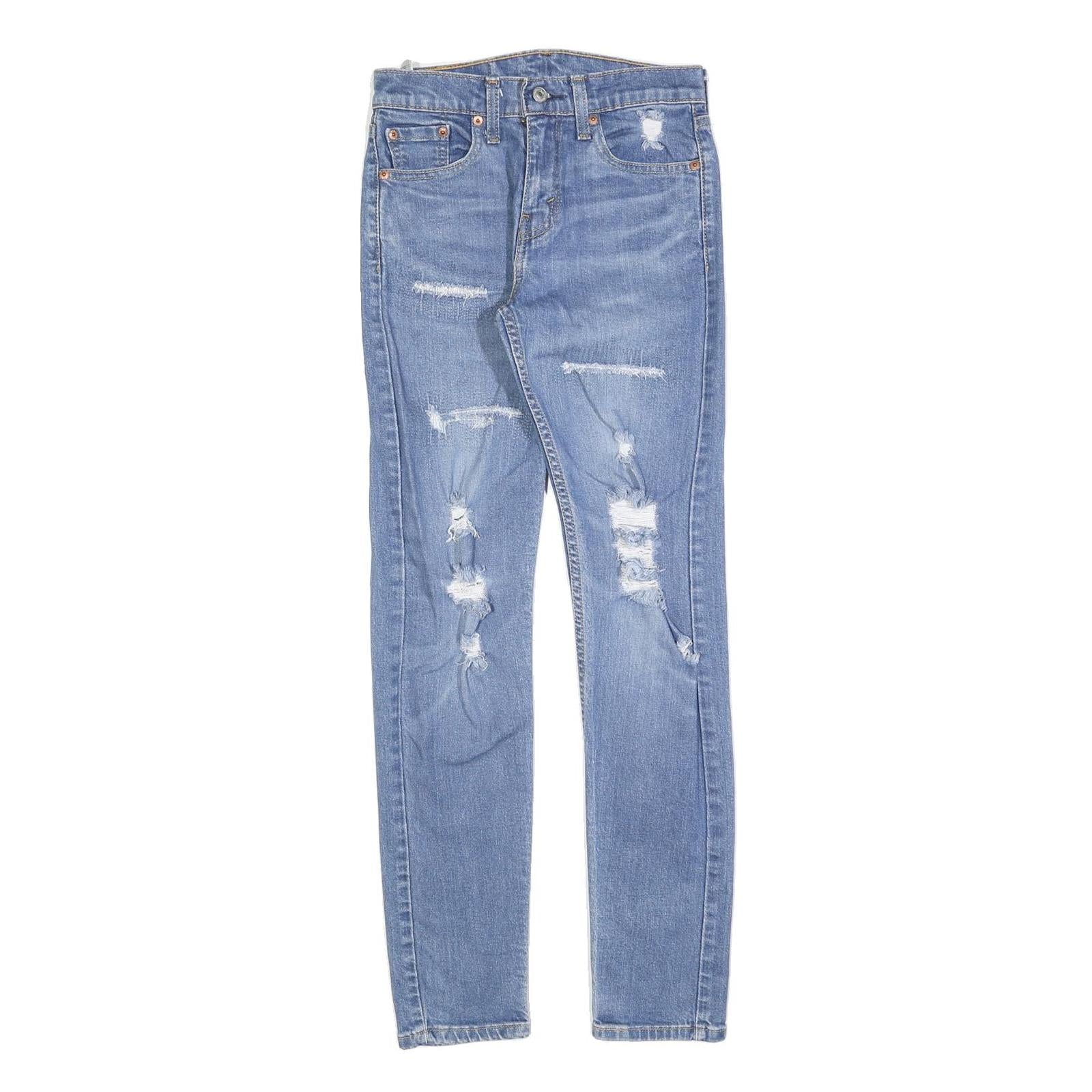 LEVI'S 512 Tapered Mens Jeans Blue Slim Tapered Denim Medium W27 L32 Distressed Refurbished - N/A refurbished available on Cerqular