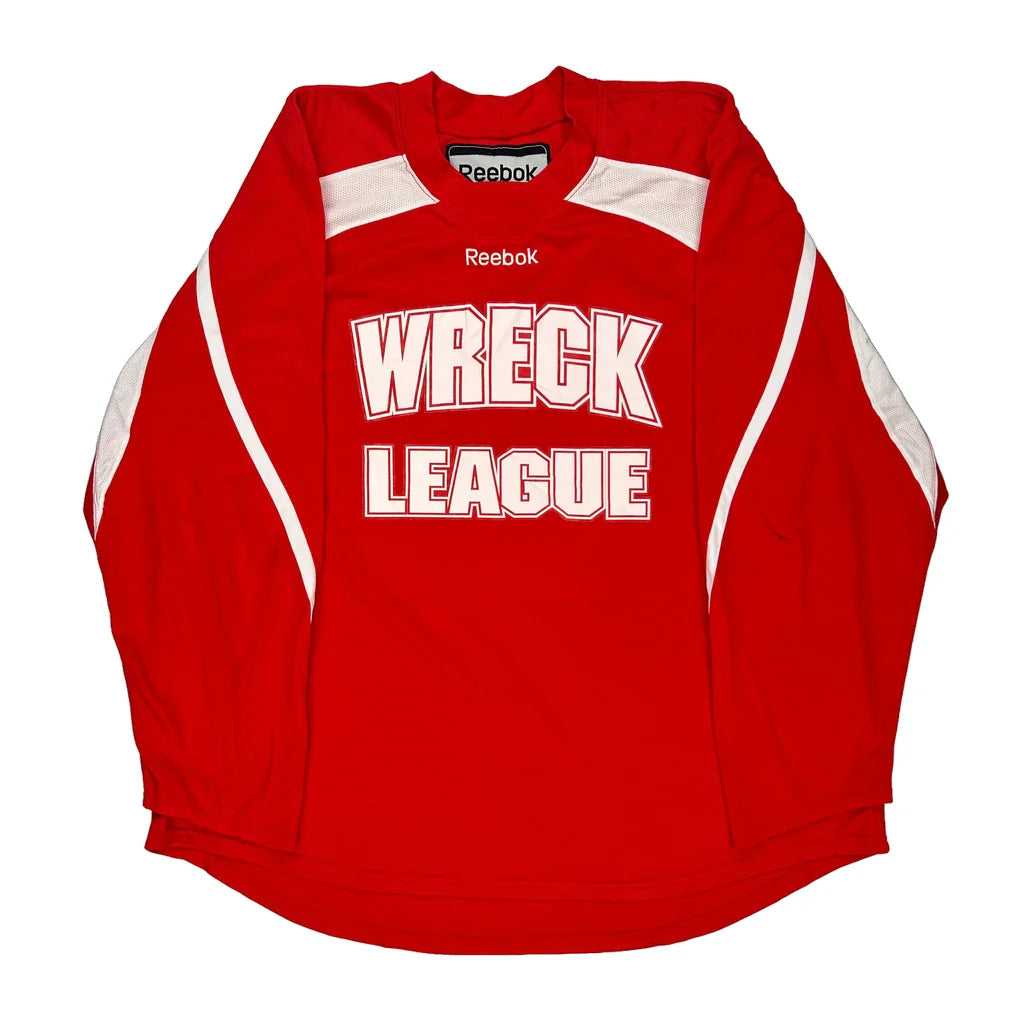 Wreck League Reebok Jersey - 2XL Red Polyester Refurbished - Thrifted (note: this is a term often used to describe second- refurbished available on Cerqular