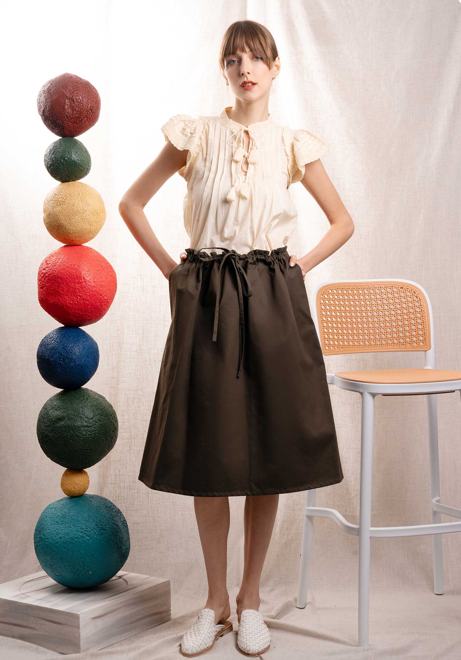 Skirt Coulisse Twi07 61-Khaki | Color: 61 KHAKI | Size: 2-M Refurbished - N/A (I could not find a well-known brand with this name refurbished available on Cerqular