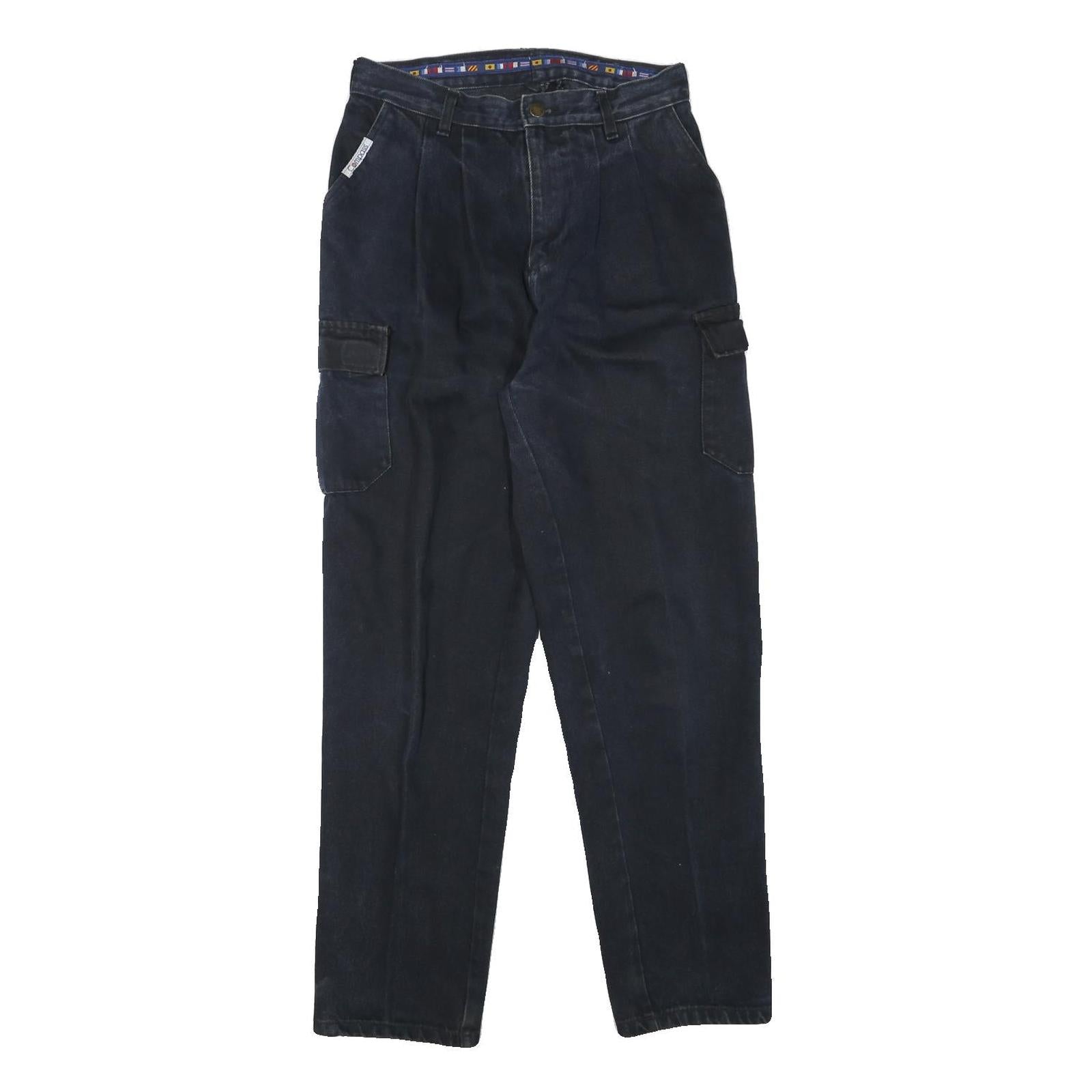 COMPASS Womens Cotton Blend Navy Blue Relaxed Straight Trousers W29 L28 Casual Refurbished - N/A refurbished available on Cerqular