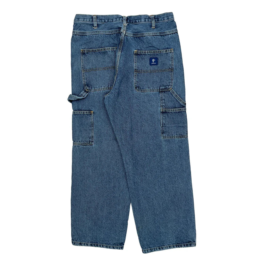 Unbranded Cargo Carpenter Jeans - 34W 29L Blue Cotton Refurbished - Thrifted (note: this is a term often used to describe second- refurbished available on Cerqular