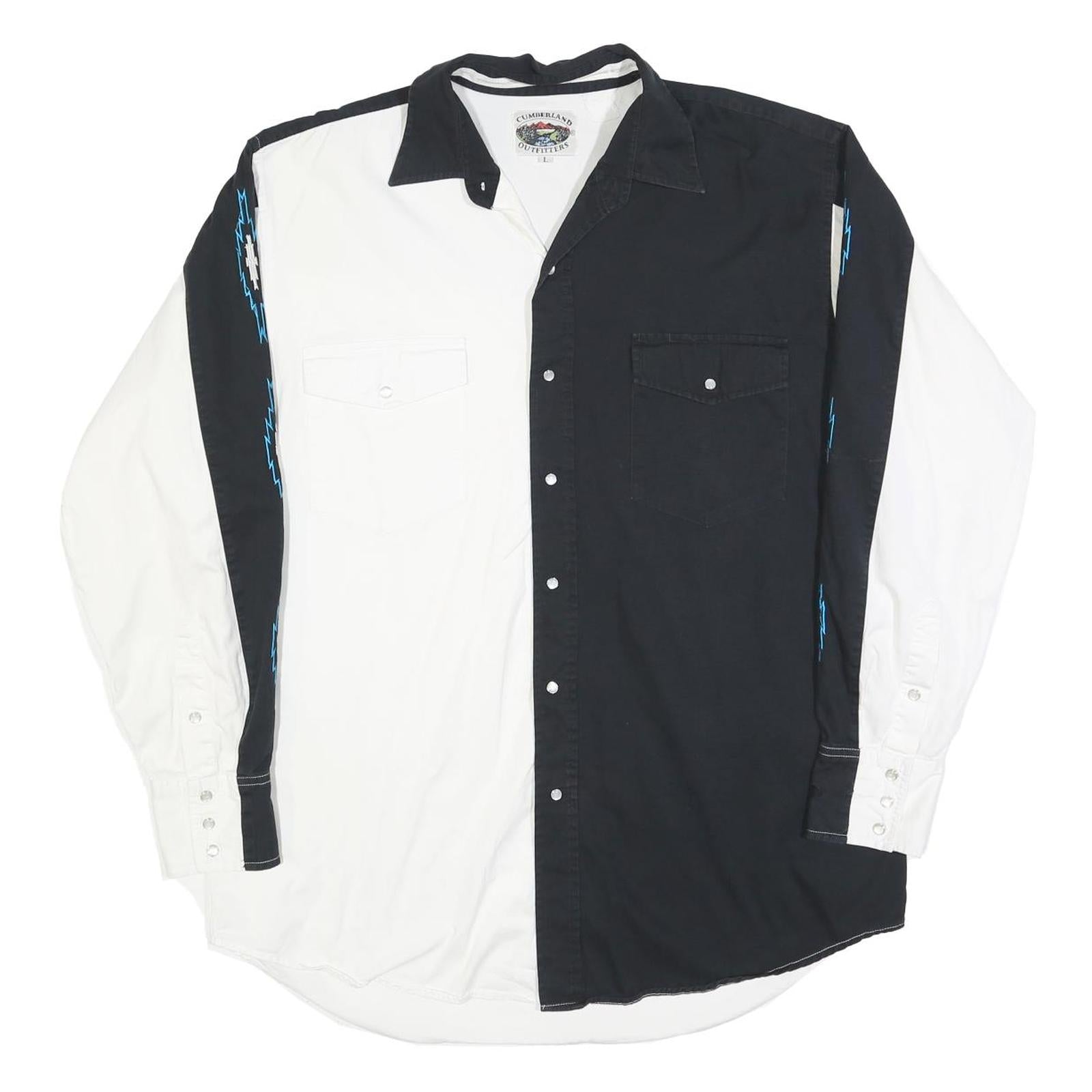Buy CUMBERLAND Mens Black & White Western Shirt L Contrast Panels Cotton Blend Refurbished - $19.49 CUMBERLAND Mens Black & White Western Shirt L Contrast Panels Cotton Blend Refurbished - N/A refurbished available on Cerqular