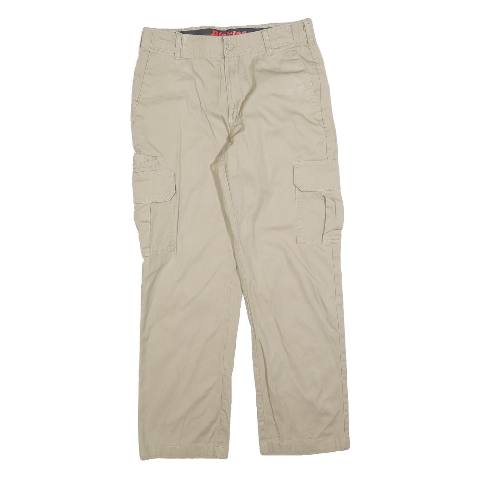 DICKIES Mens Cotton Blend Beige Regular Straight Trousers W32 L30 Durable Refurbished - N/A refurbished available on Cerqular