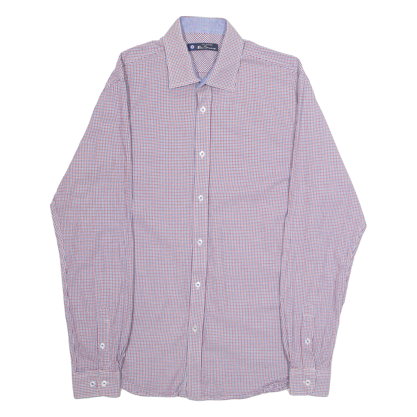 BEN SHERMAN Mens Shirt Blue Gingham Long Sleeve M Refurbished - N/A refurbished available on Cerqular