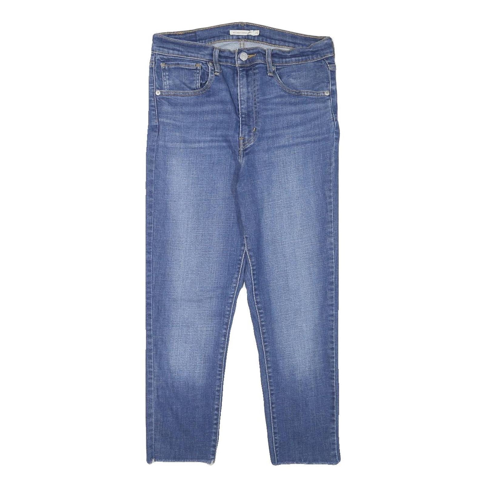 LEVI'S Womens Jeans Blue Slim Skinny Denim Light W29 L23 Raw Hem Zip Closure Refurbished - N/A refurbished available on Cerqular