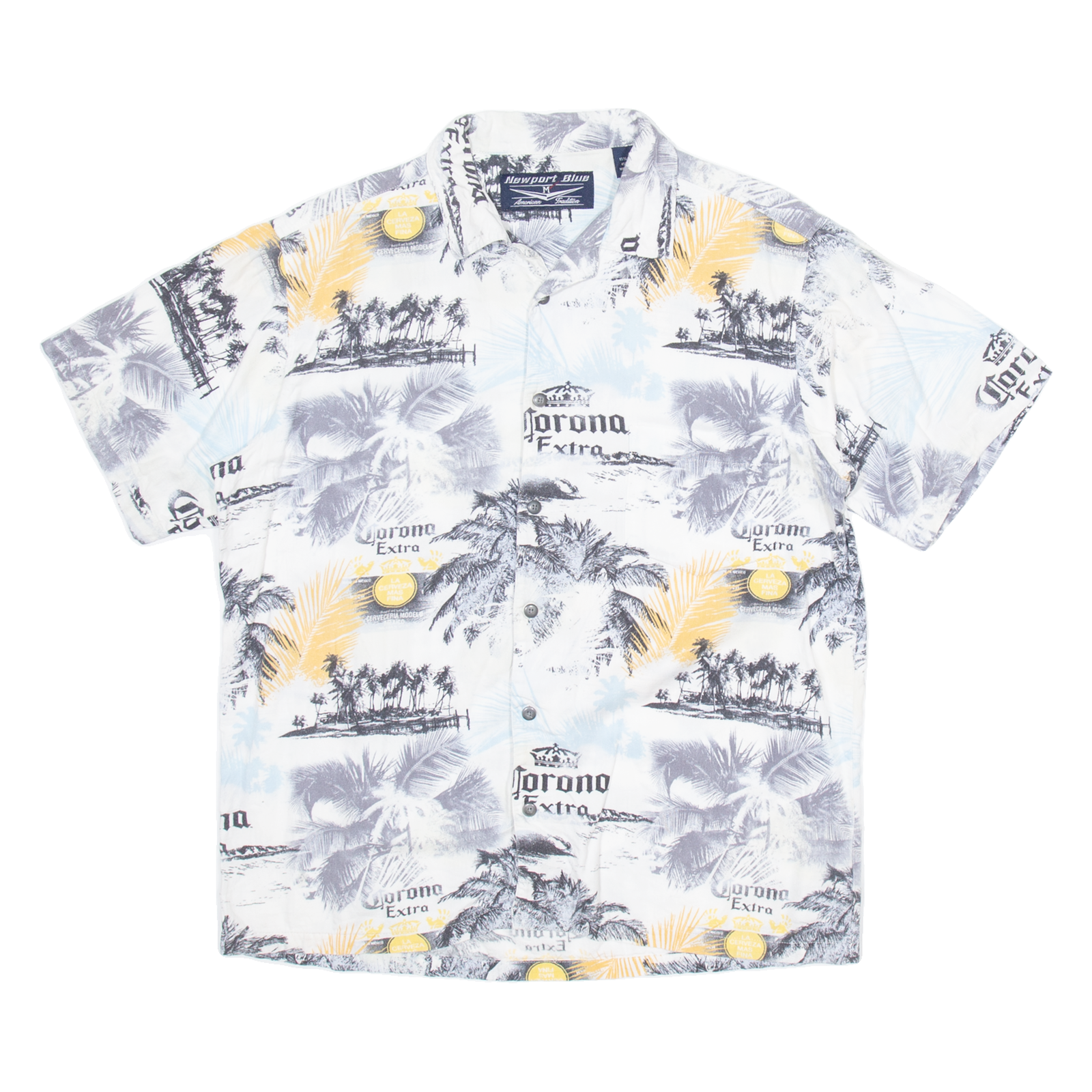 NEWPORT BLUE Corona Extra Mens Shirt White Crazy Pattern M Refurbished - N/A refurbished available on Cerqular