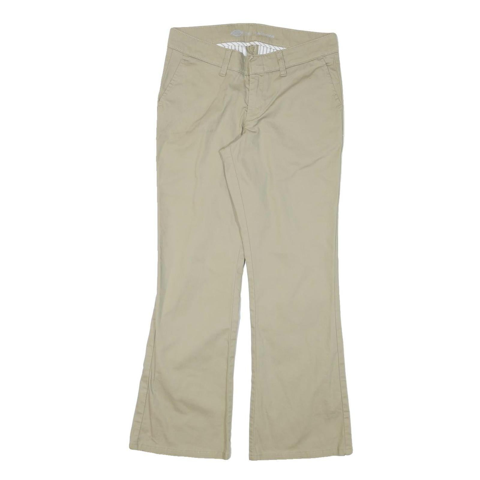 DICKIES Womens Beige Cotton Blend Regular Fit Flared Trousers W30 L28 Workwear Refurbished - N/A refurbished available on Cerqular