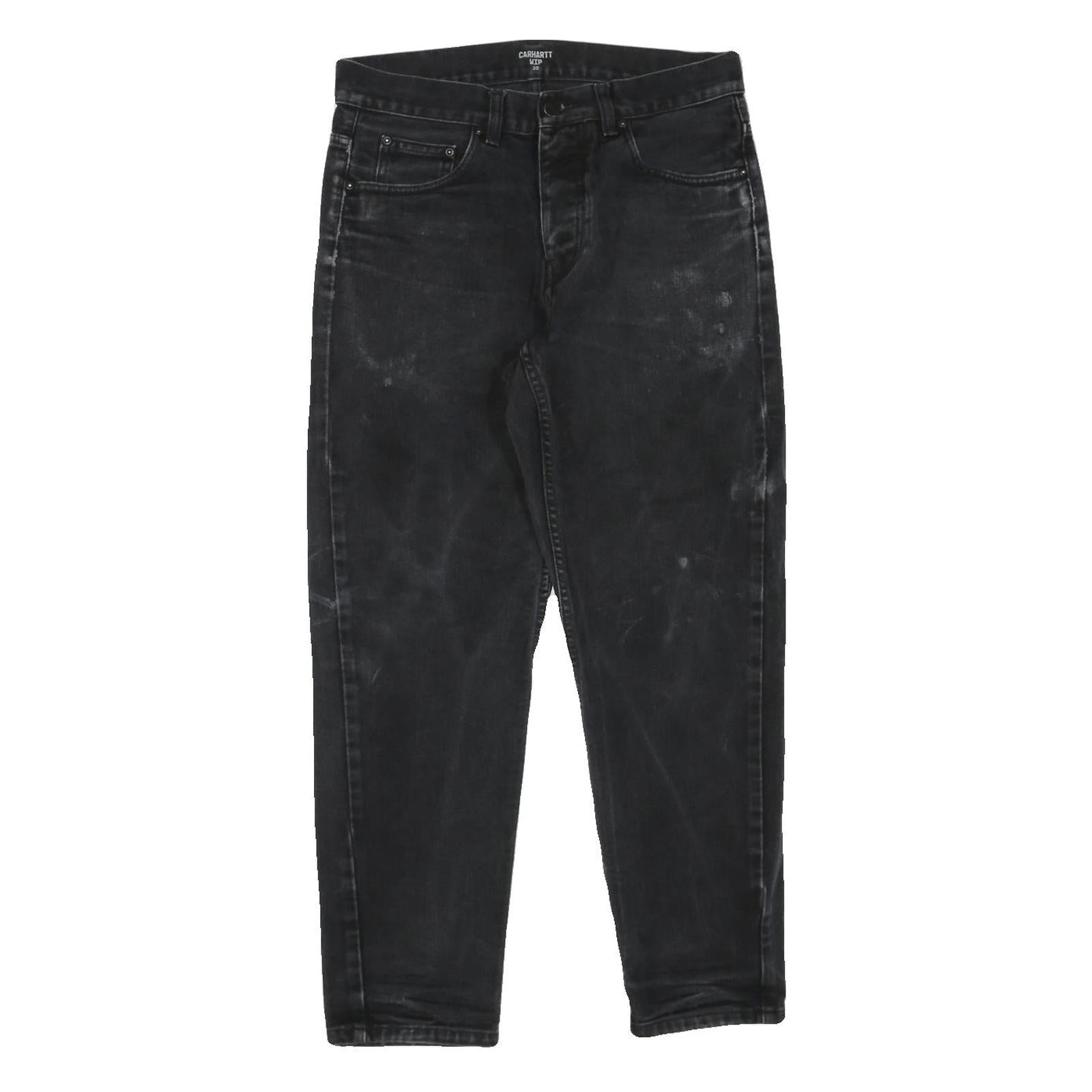 CARHARTT Womens Black Cotton Blend Regular Fit Straight Leg Trousers W30 L28 Refurbished - N/A refurbished available on Cerqular