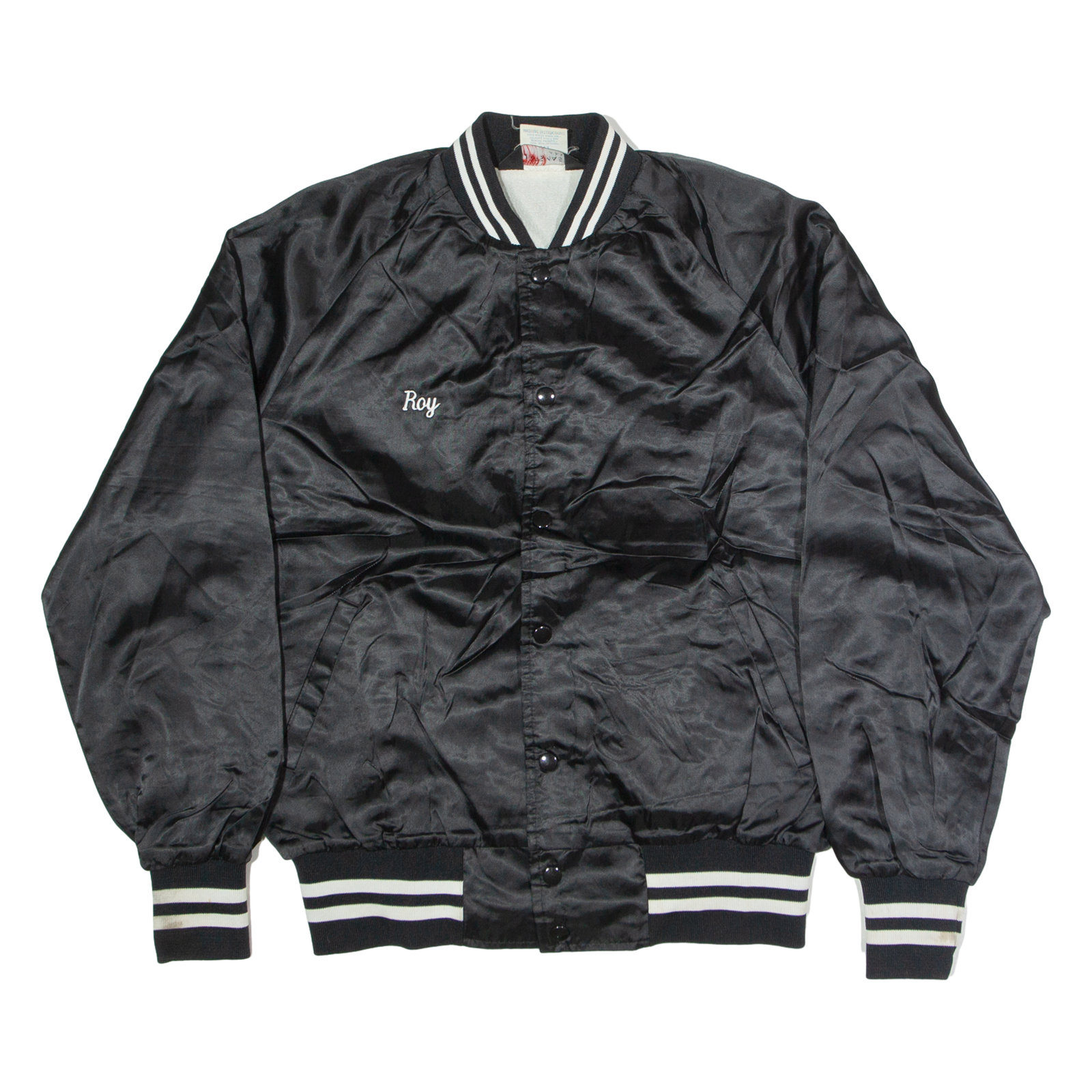 SPORTSMASTER Mens Varsity Jacket Black Nylon USA L Refurbished - N/A refurbished available on Cerqular