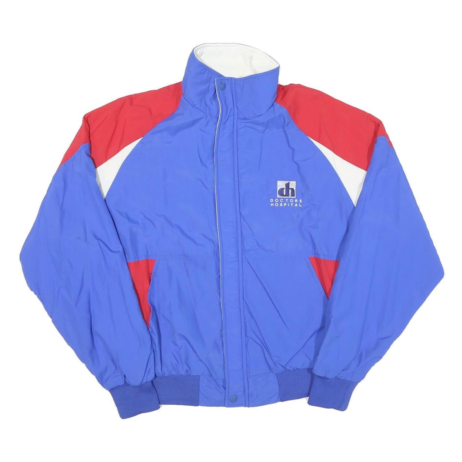 DUNBROOKE Mens Blue & Red Logo Zip Polyester Blend Jacket M Casual Retro Refurbished - N/A refurbished available on Cerqular
