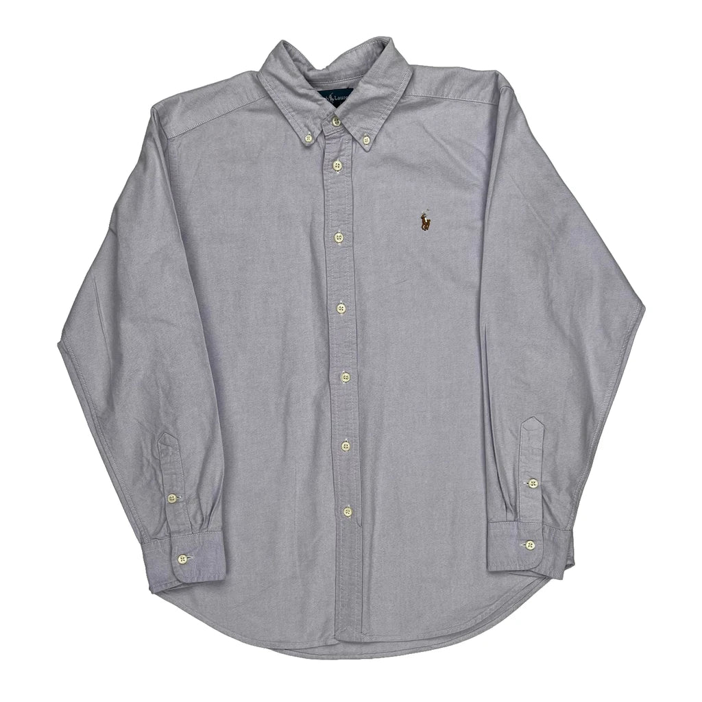 Ralph Lauren Shirt - Large Grey Cotton Refurbished - Thrifted (note: this is a term often used to describe second- refurbished available on Cerqular