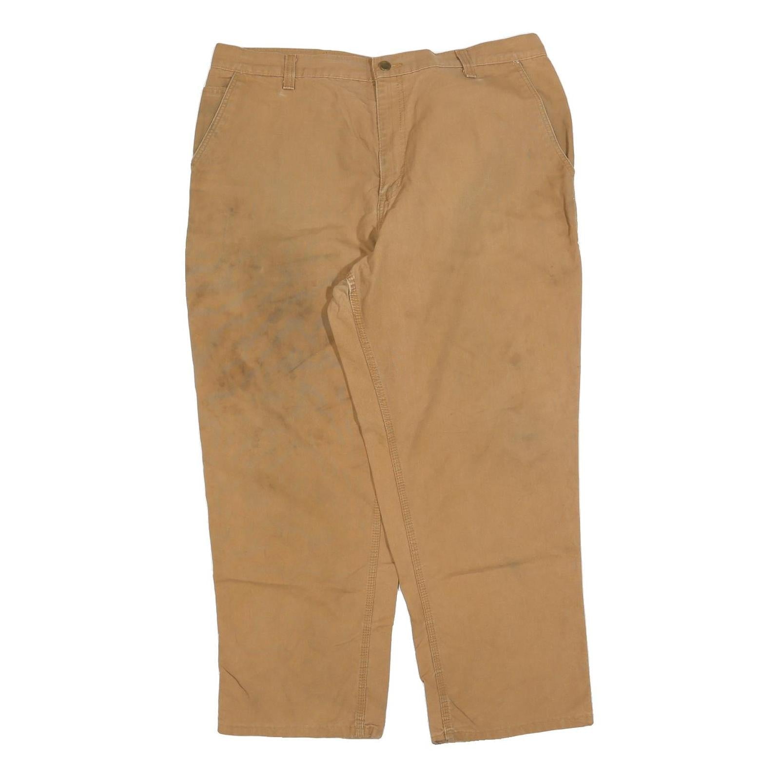 CARHARTT Mens Regular Fit Jeans Beige Cotton Blend Zip W42 L30 Workwear Durable Refurbished - N/A refurbished available on Cerqular