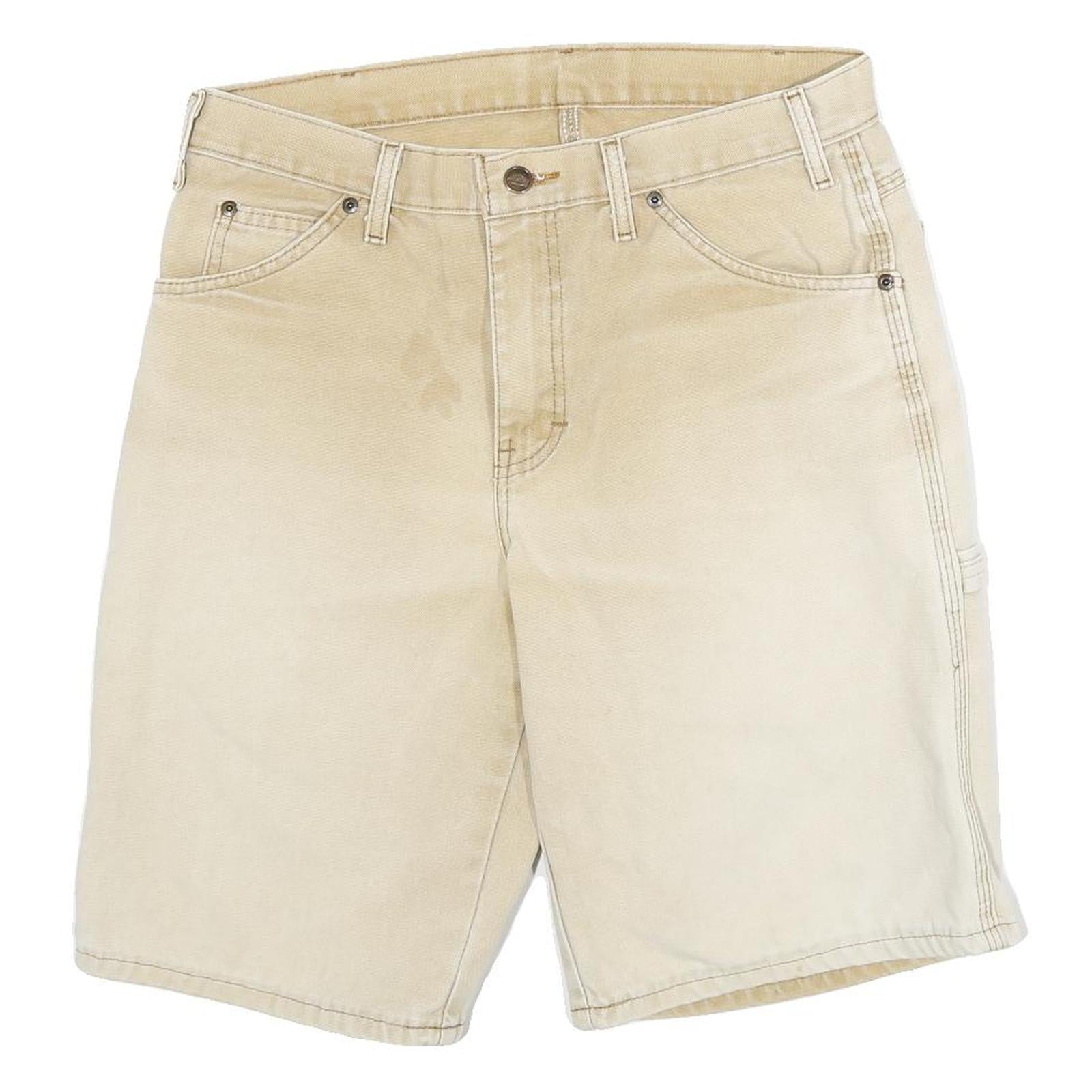 DICKIES Mens Shorts Beige Cargo Cotton Blend L W30 Workwear Utility Pocket Refurbished - N/A refurbished available on Cerqular