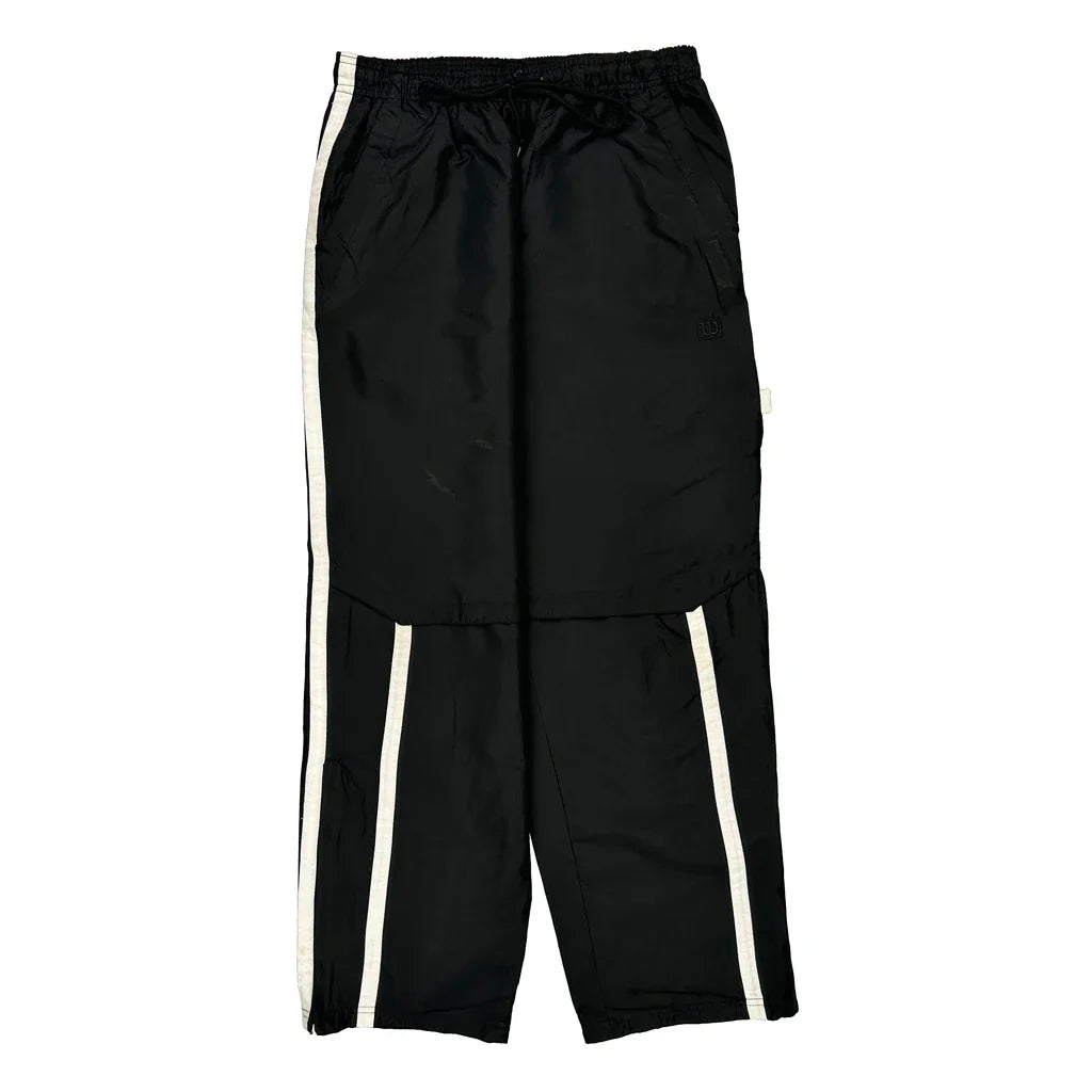 Wilson Tracksuit - Large Black Polyester Refurbished - Thrifted (note: this is a term often used to describe second- refurbished available on Cerqular