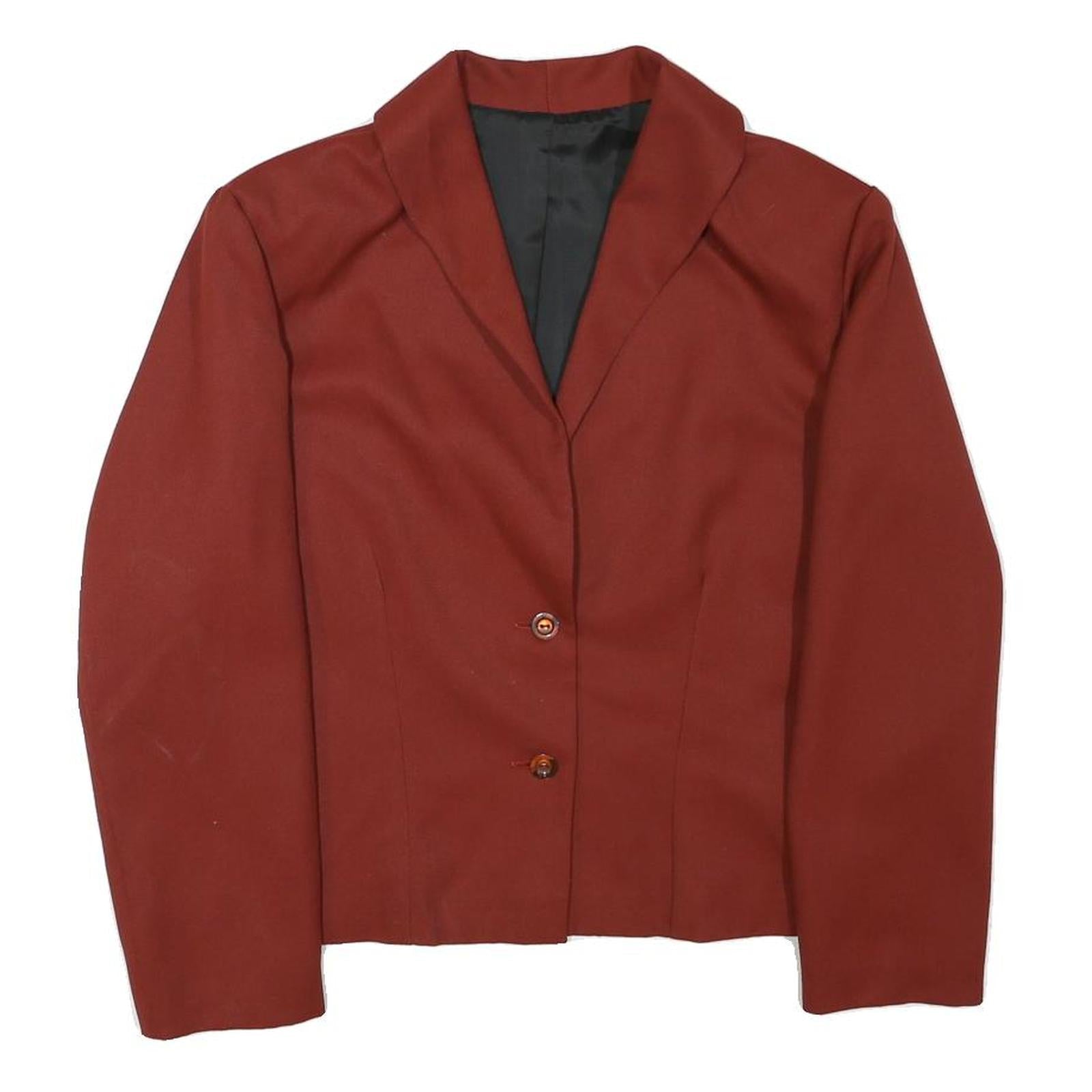 Womens Rust Coloured Classic Jacket M Wool Blend Plain Button Closure Stylish Refurbished - N/A refurbished available on Cerqular