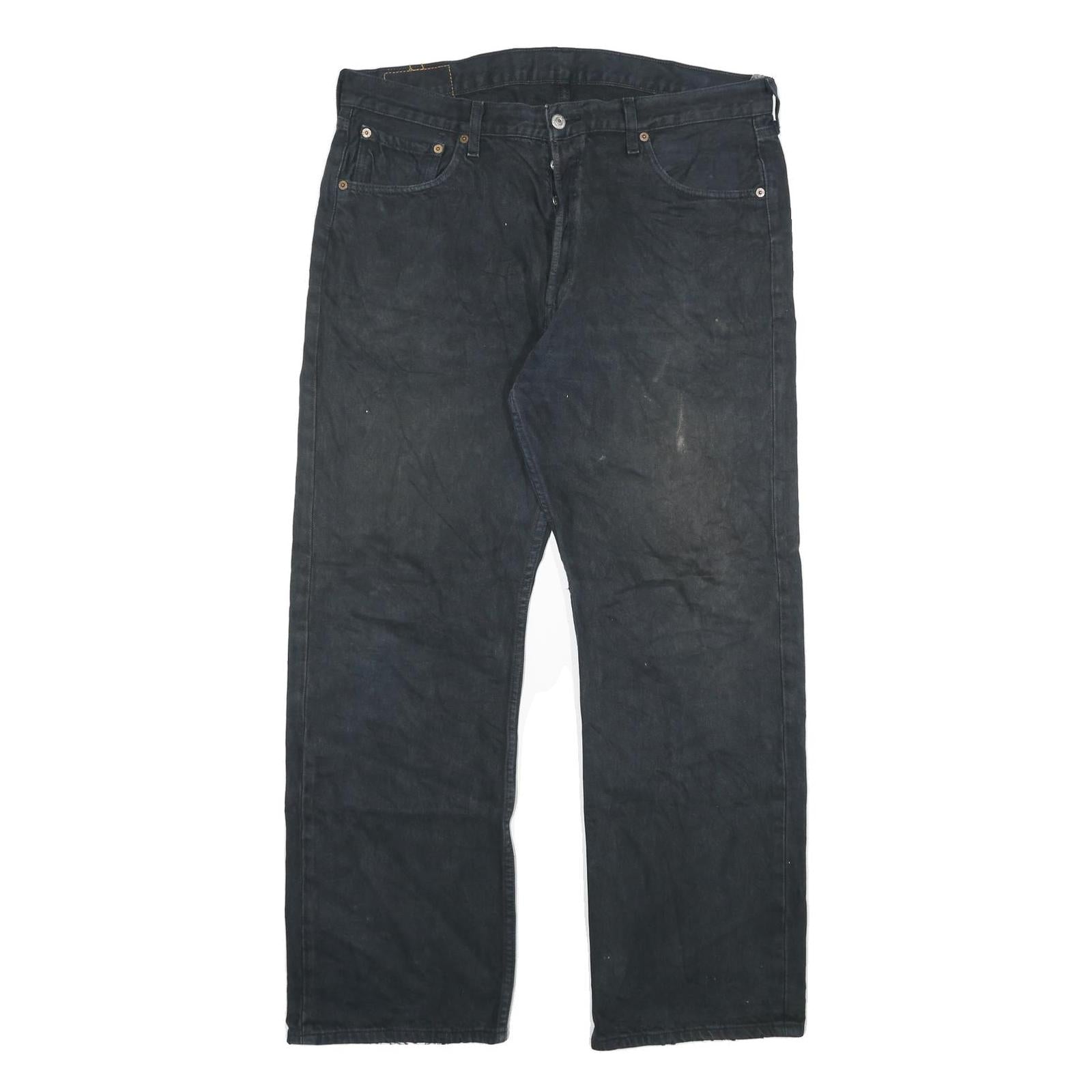 LEVI'S 501 Mens Jeans Black Regular Straight Denim Medium W36 L30 Classic Button Refurbished - N/A refurbished available on Cerqular