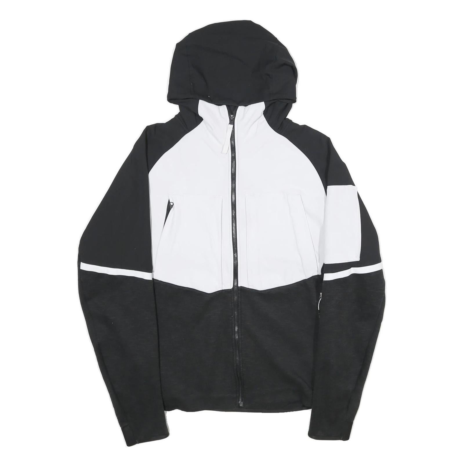 ADIDAS Mens Black & White Zip Hooded Jacket M Polyester Blend Colourblock Refurbished - N/A refurbished available on Cerqular