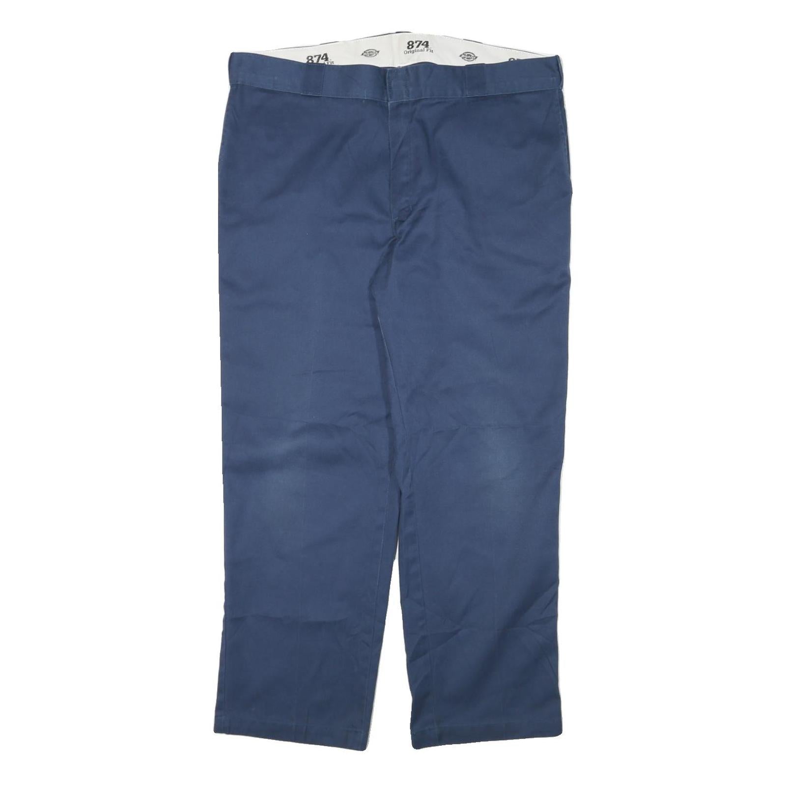 DICKIES Mens Cotton Blend Navy Regular Fit Straight Trousers W38 L29 Workwear Refurbished - N/A refurbished available on Cerqular