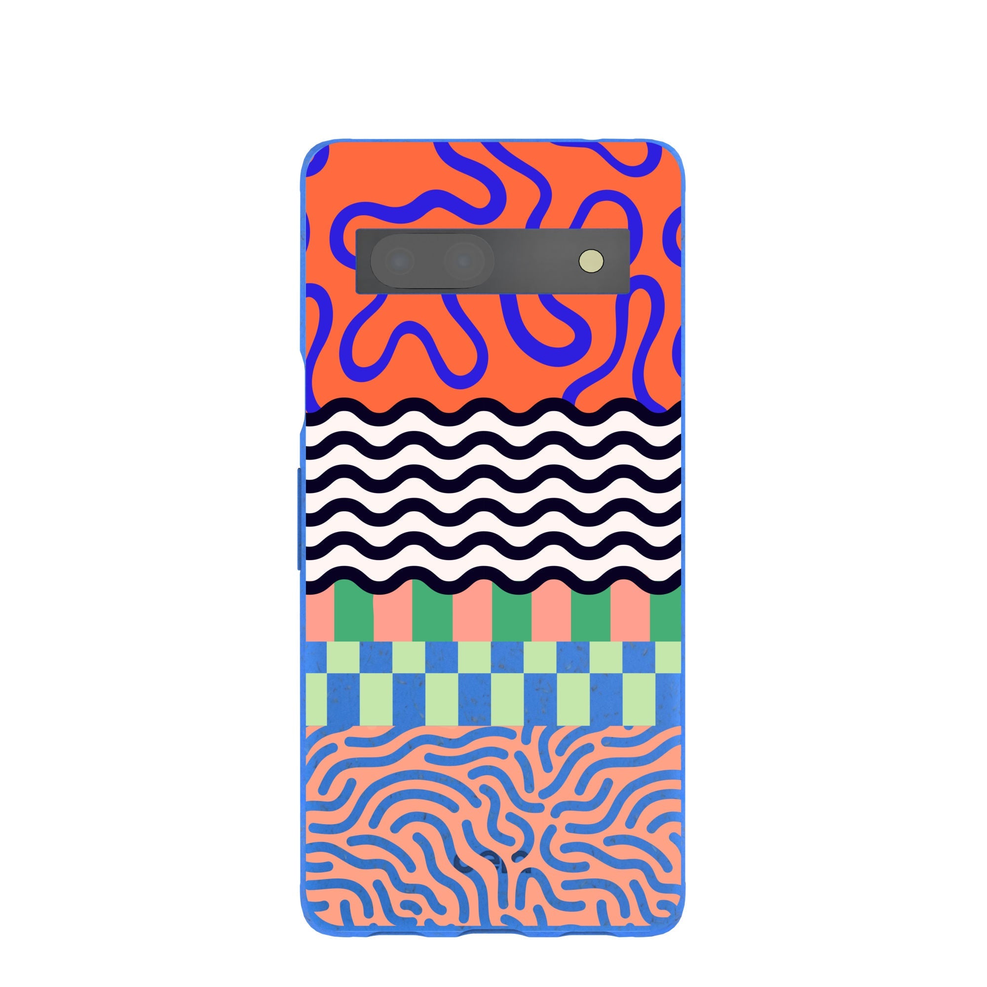 Electric Blue Tangerine Mix Google Pixel 7a Case Refurbished - Pela Case refurbished available on Cerqular