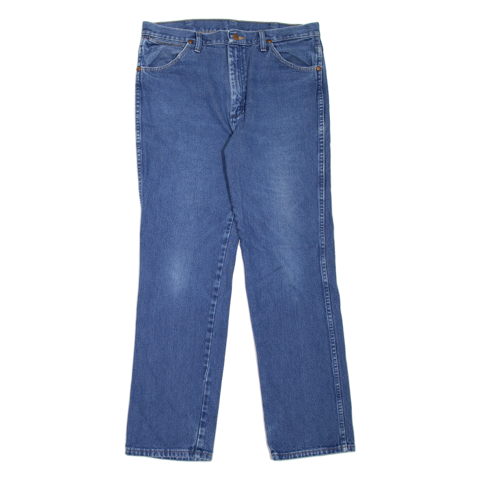 WRANGLER Mens Jeans Blue Regular Straight W35 L32 Refurbished - N/A refurbished available on Cerqular