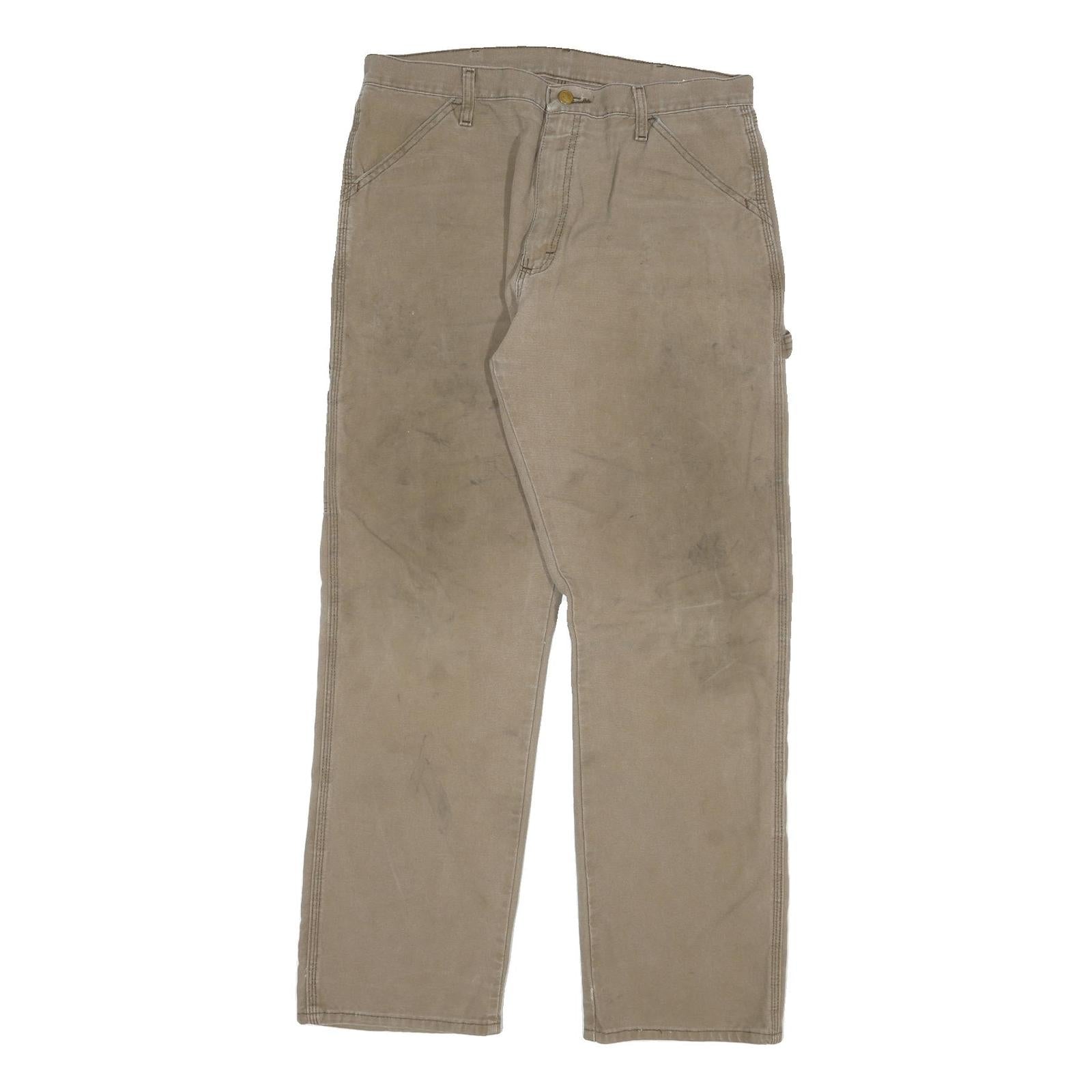 DICKIES Mens Regular Fit Jeans Beige Cotton Blend Zip W34 L32 Workwear Trousers Refurbished - N/A refurbished available on Cerqular