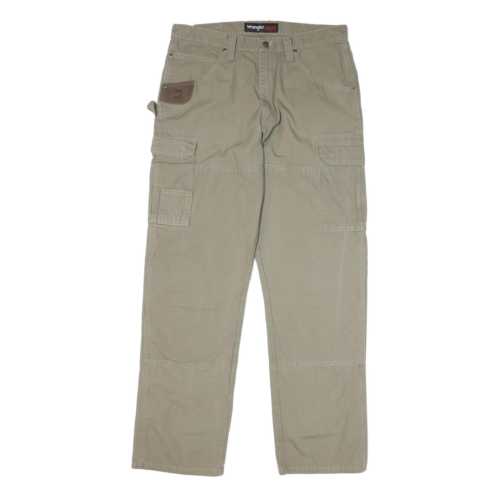 WRANGLER Mens Beige Cotton Blend Regular Straight Trousers W35 L34 Utility Cargo Refurbished - N/A refurbished available on Cerqular
