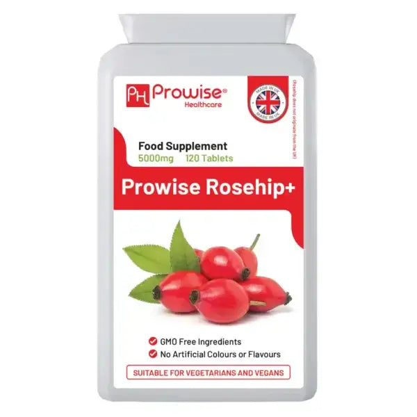 Rosehip+ 5000mg 120 Vegan Tablets | 4 Months’ Supply | High Strength Rosehip Supplements for Joint Support & Health Refurbished - Prowise Healthcare refurbished available on Cerqular