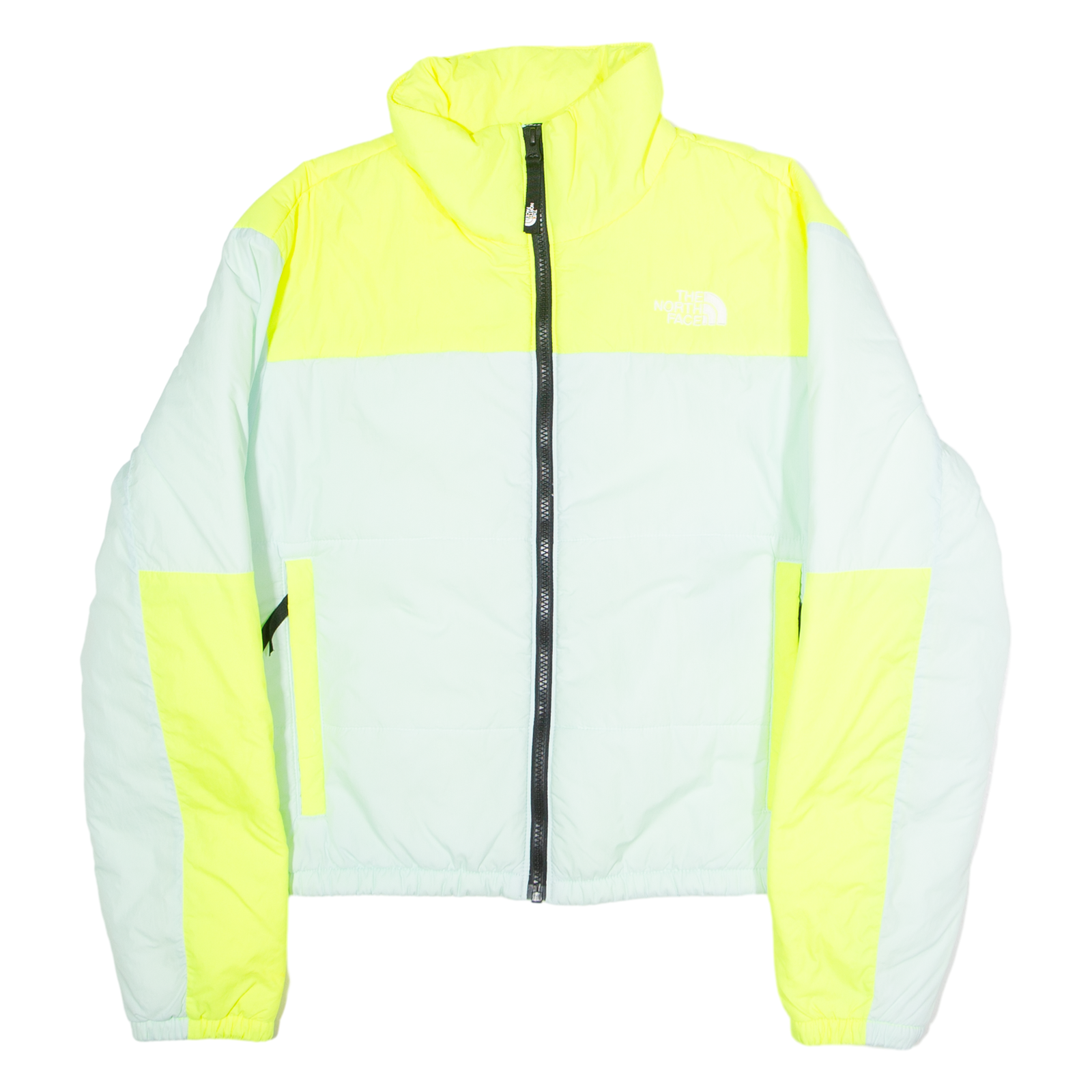 THE NORTH FACE Cropped Womens Puffer Jacket Green Colourblock M Refurbished - N/A refurbished available on Cerqular