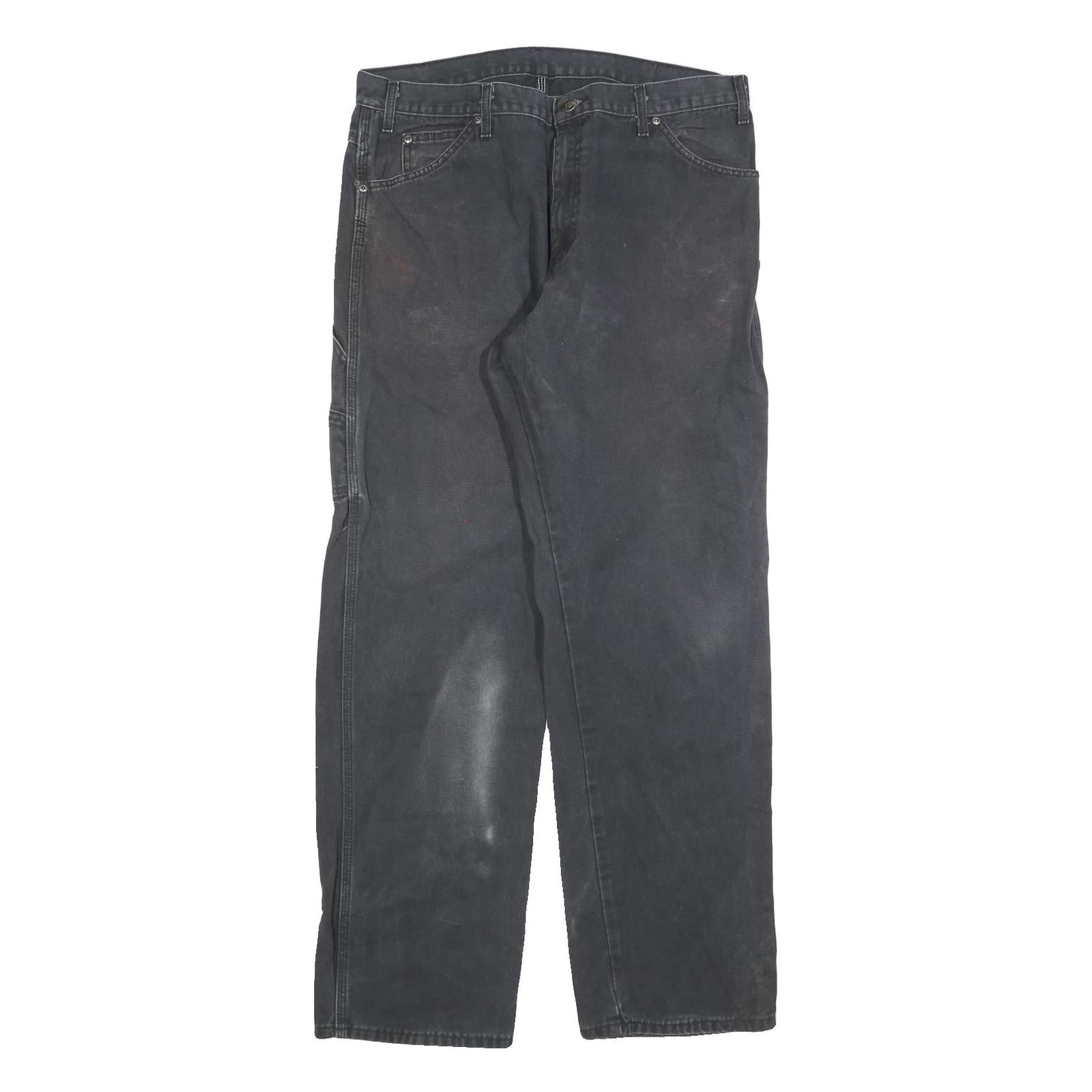DICKIES Mens Relaxed Black Denim Jeans W36 L34 Cotton Blend Zip Pockets Refurbished - N/A refurbished available on Cerqular