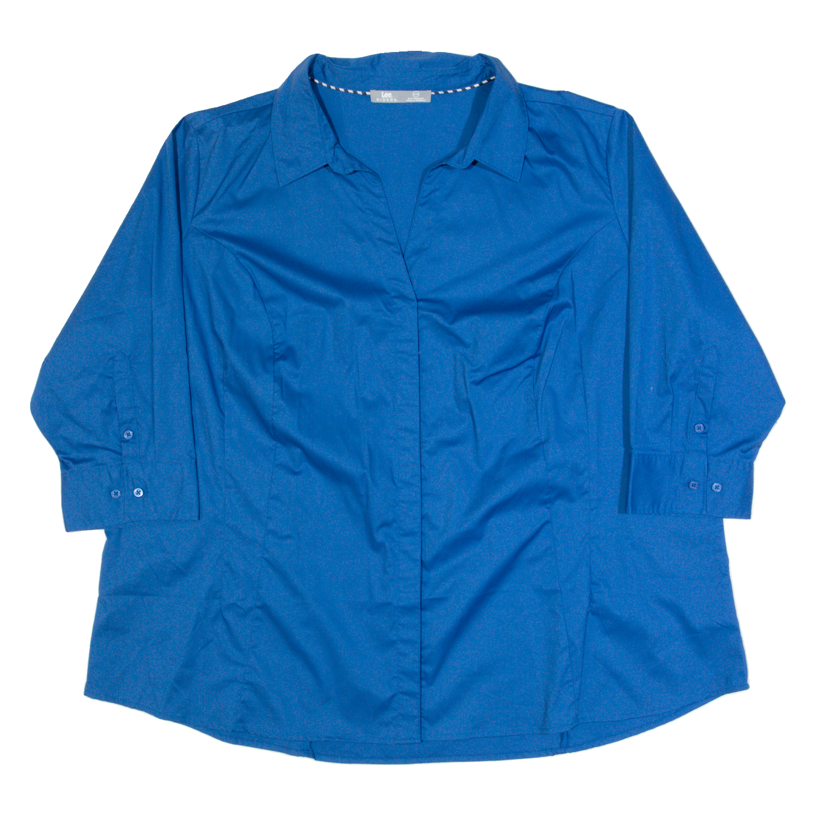 LEE RIDERS Womens Oversized Shirt Blue Collared 3/4 Sleeve 3XL Refurbished - N/A refurbished available on Cerqular