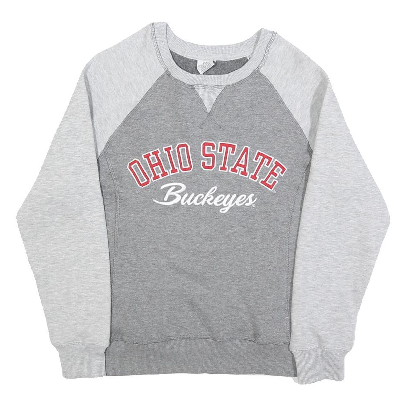 TOP OF THE WORLD Womens Grey & Light Grey Ohio State Buckeyes Crew Neck S Refurbished - N/A refurbished available on Cerqular