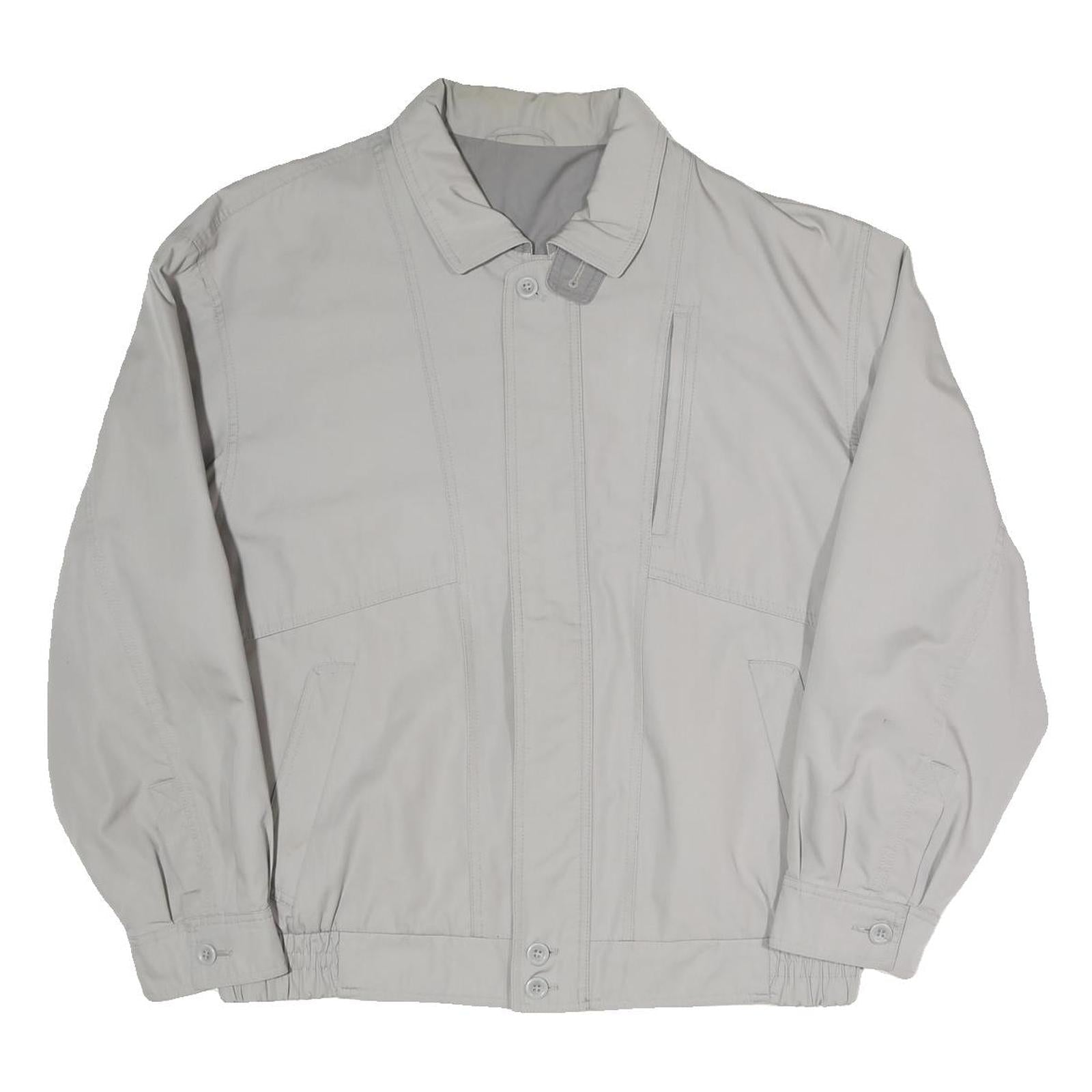 Mens Grey Polyester Blend Zip Jacket XL Plain Casual Lightweight Outerwear Refurbished - N/A refurbished available on Cerqular