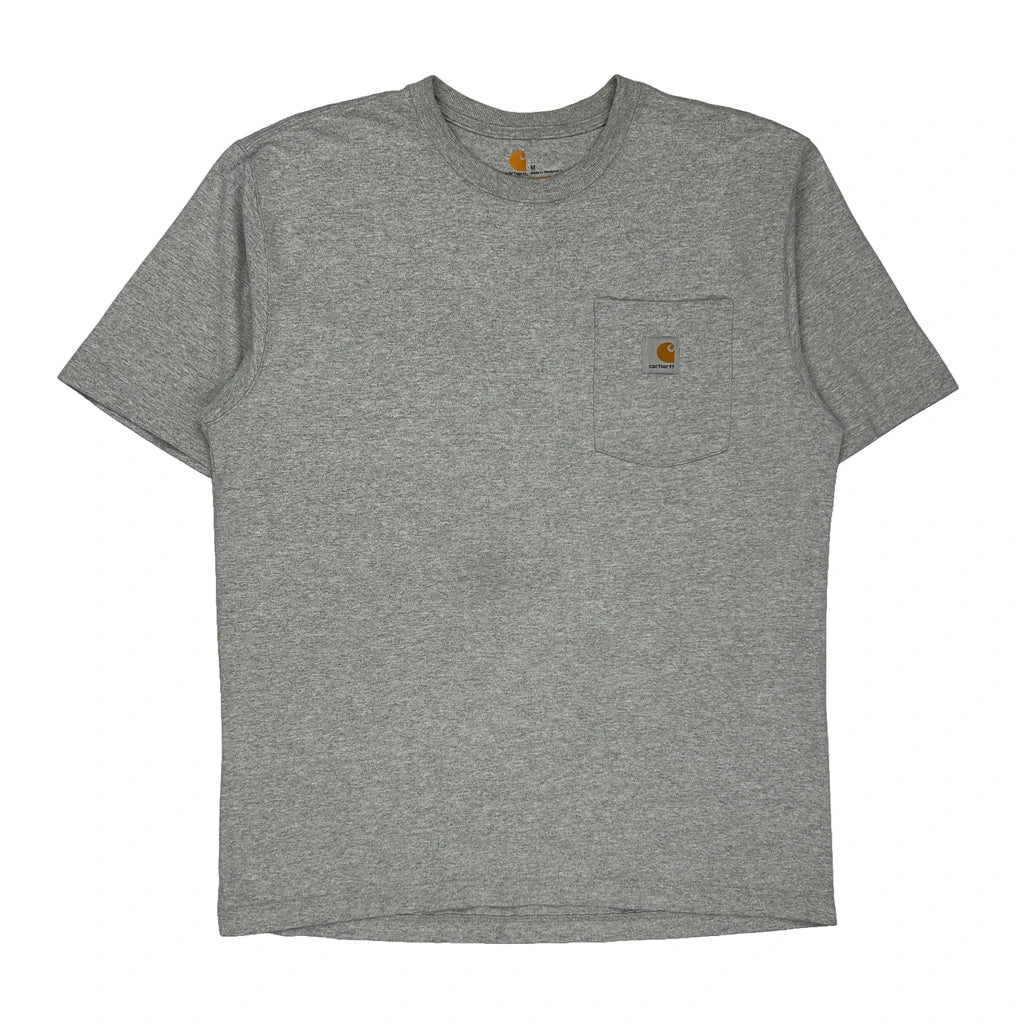 Carhartt T-Shirt - Medium Grey Cotton Refurbished - Thrifted (note: this is a term often used to describe second- refurbished available on Cerqular