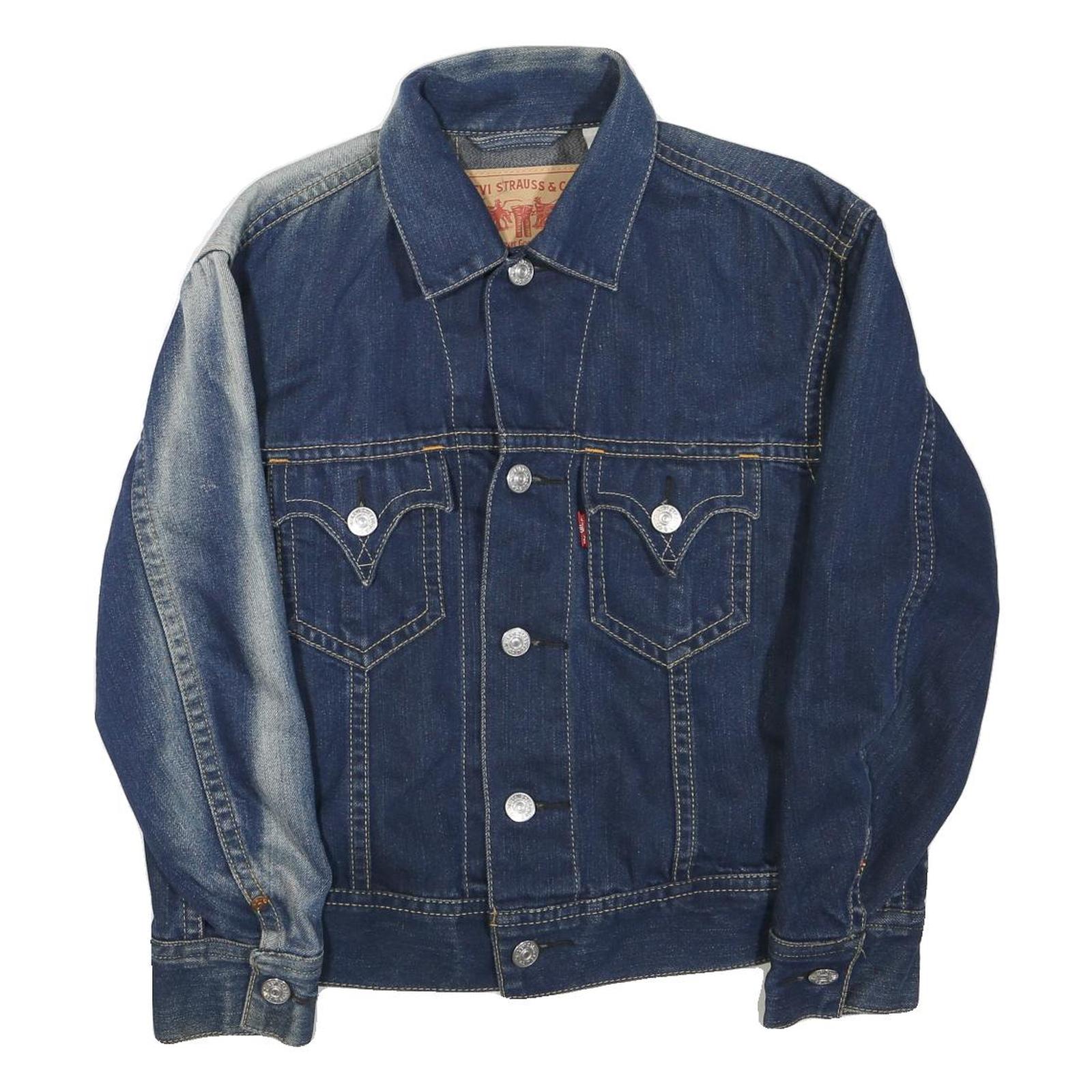 LEVI'S Mens Blue Denim Button Jacket S Cotton Blend Classic Vintage Style Refurbished - N/A refurbished available on Cerqular