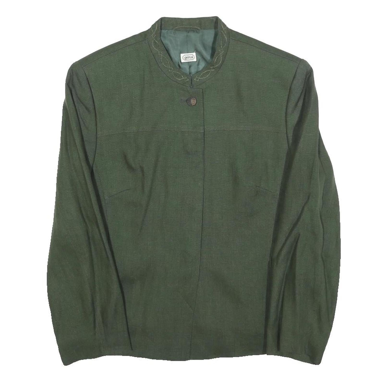 GOSSL Womens Green Button Jacket M Woven Plain Classic Relaxed Refurbished - N/A refurbished available on Cerqular