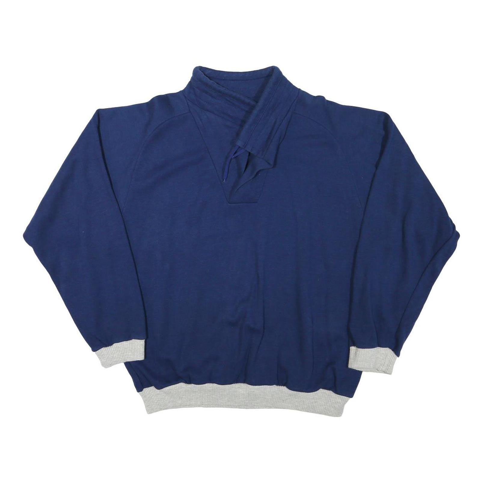 BIEDERMANN Mens Navy Blue Sweatshirt Collared M Cotton Blend Pullover Casual Refurbished - N/A refurbished available on Cerqular