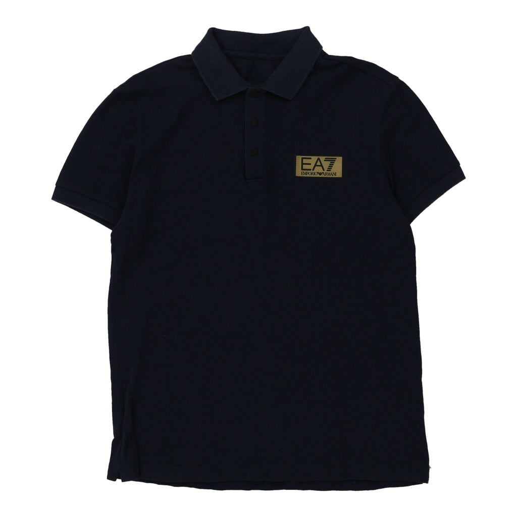 Ea7 Polo Shirt - Medium Navy Cotton Refurbished - Thrifted (note: this is a term often used to describe second- refurbished available on Cerqular