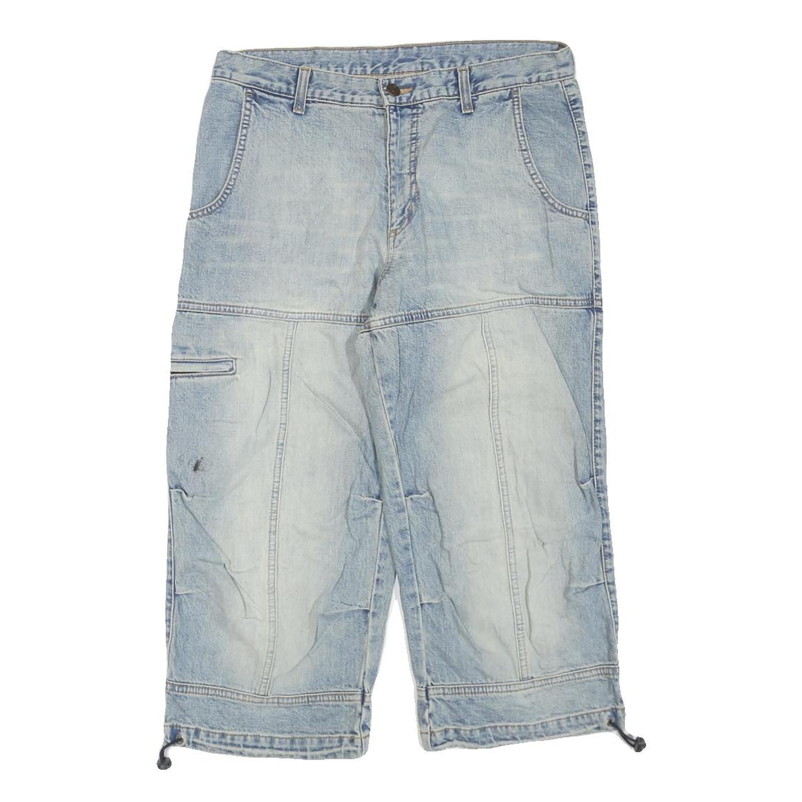 Mens Cotton Blend Blue Denim Cargo Shorts M W32 Casual Workwear Refurbished - N/A refurbished available on Cerqular