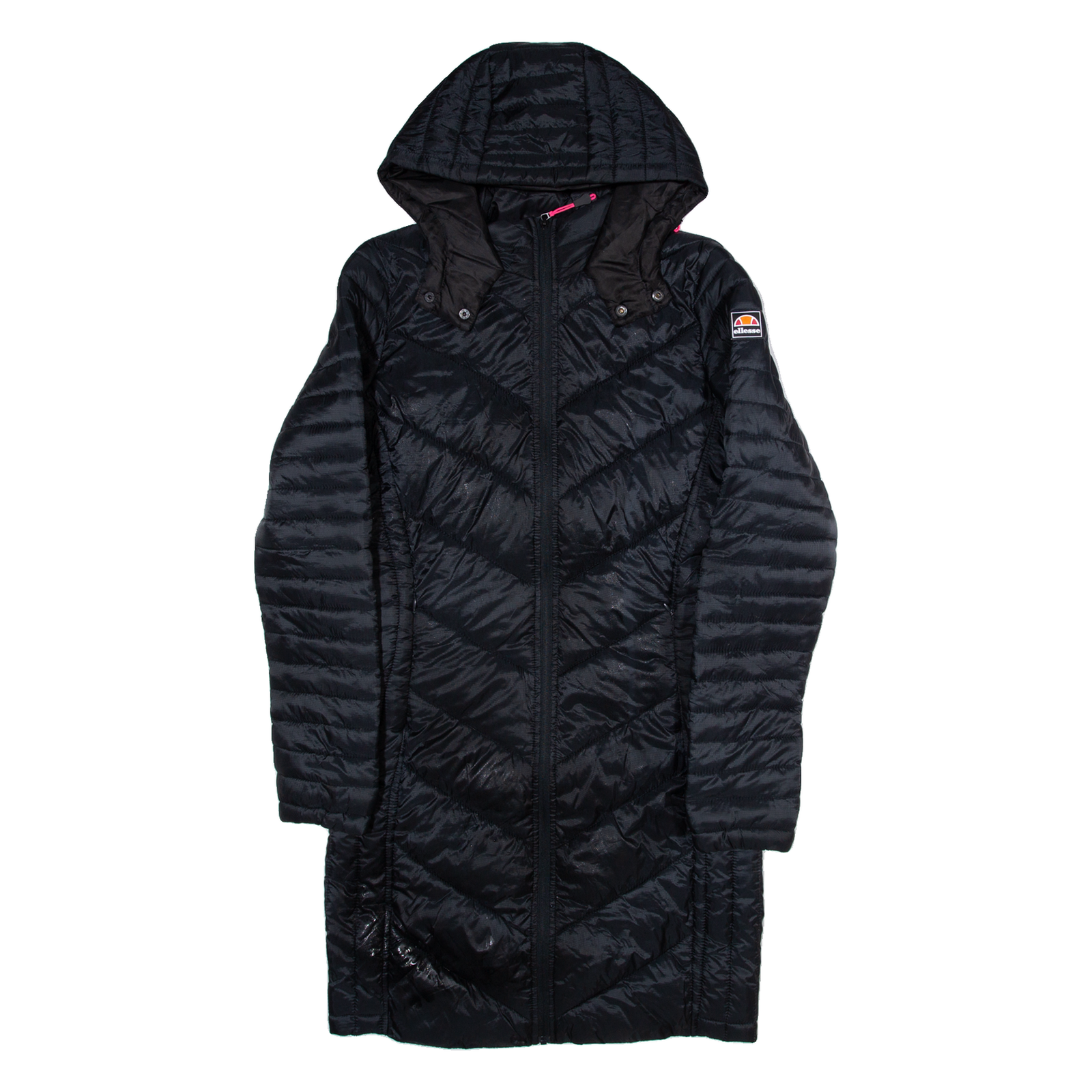 ELLESSE Womens Puffer Coat Black Hooded UK 12 Refurbished - N/A refurbished available on Cerqular