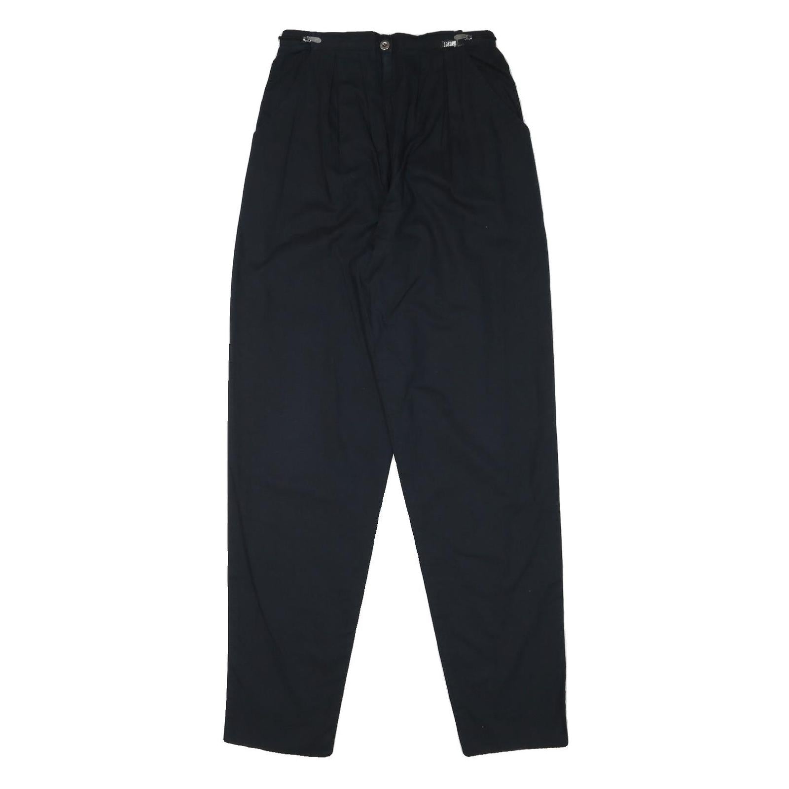 HAUSER Womens Cotton Blend Black Relaxed Tapered Trousers W26 L31 Toggle Closure Refurbished - N/A refurbished available on Cerqular