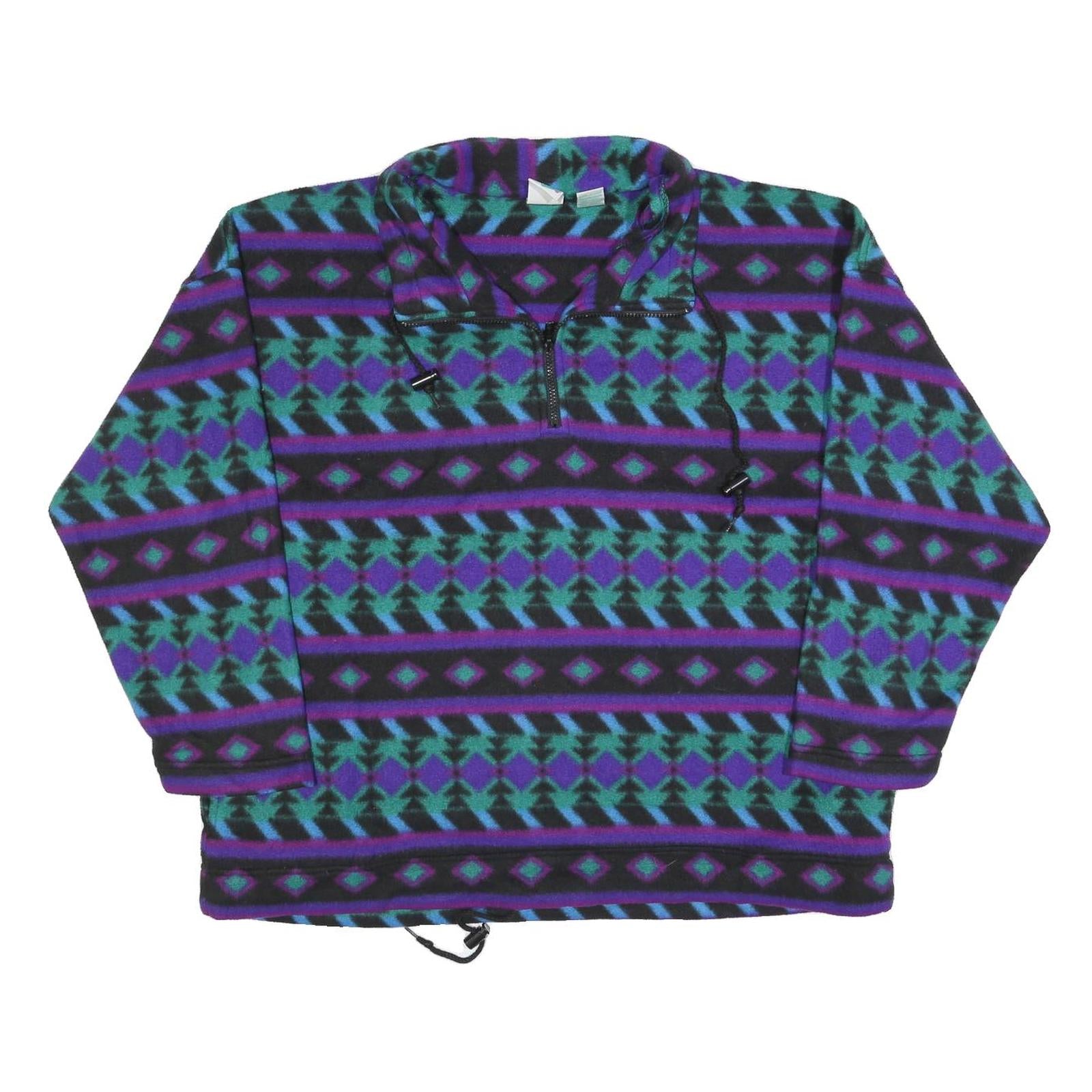 FIRST RUN Womens Purple Blue Patterned Polyester Pullover Jumper Printed L Refurbished - N/A refurbished available on Cerqular